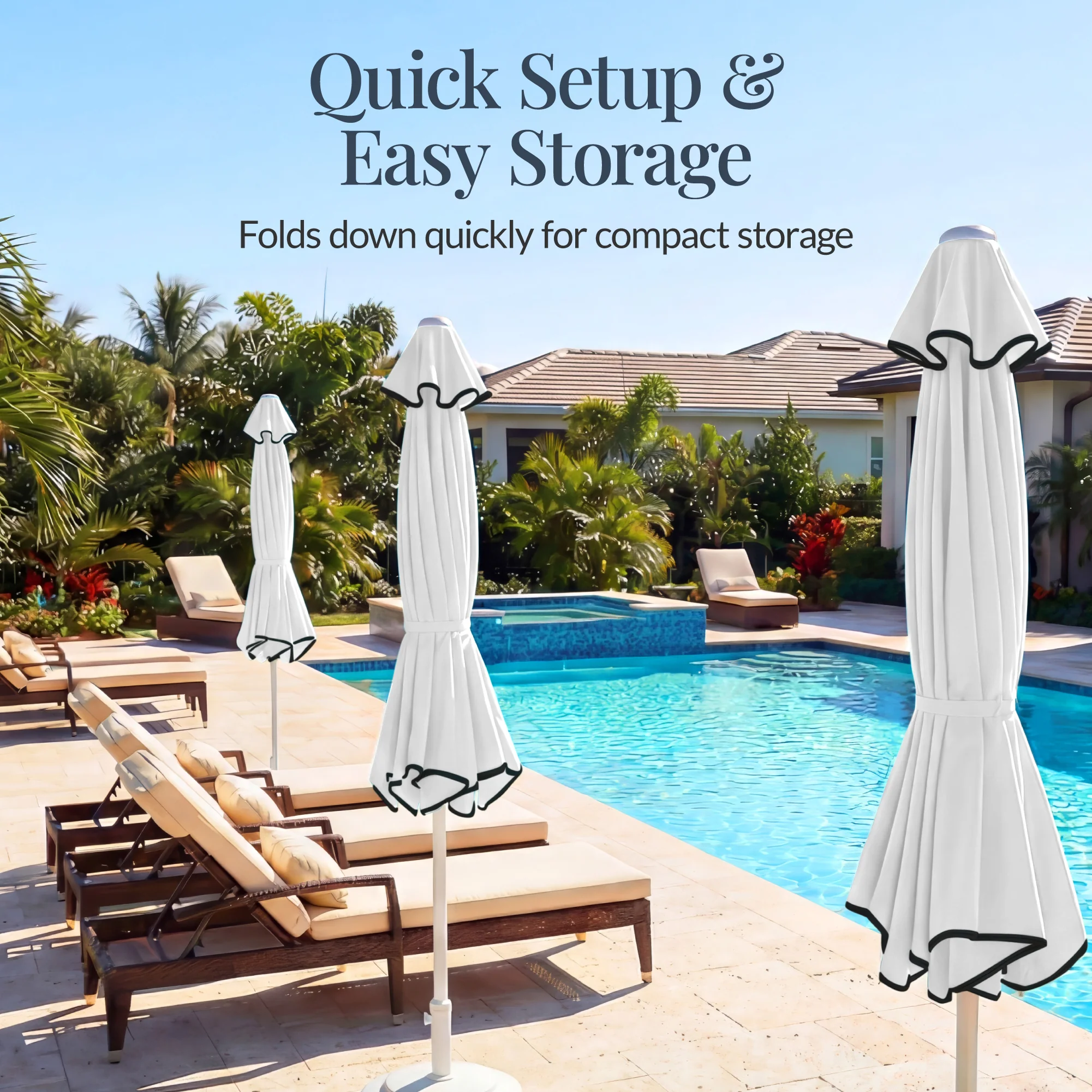 7.5ft Patio Market Umbrella,Wavy Trim, UV-Fade-Resistant, Crank & Tilt - Image 48