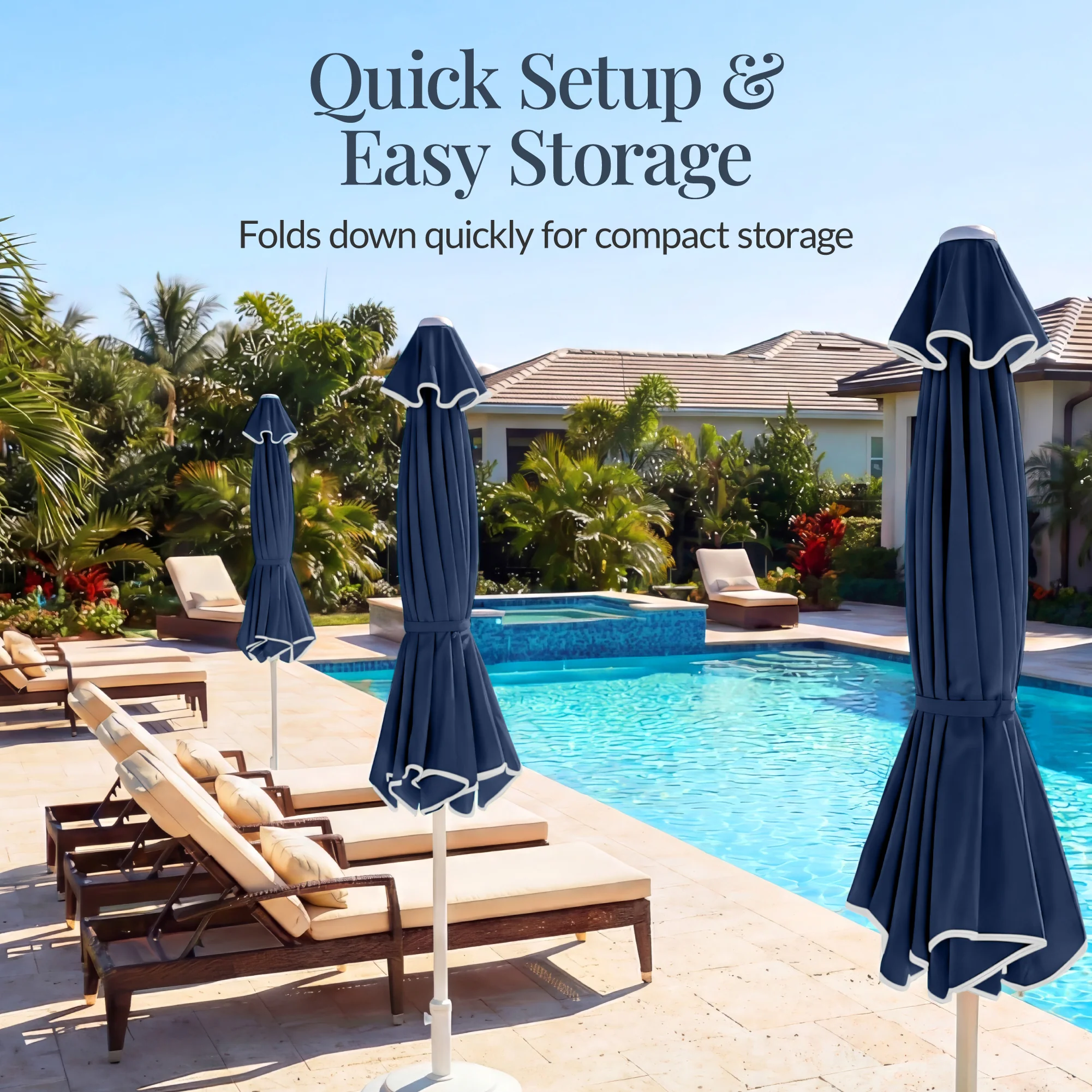 7.5ft Patio Market Umbrella,Wavy Trim, UV-Fade-Resistant, Crank & Tilt - Image 56