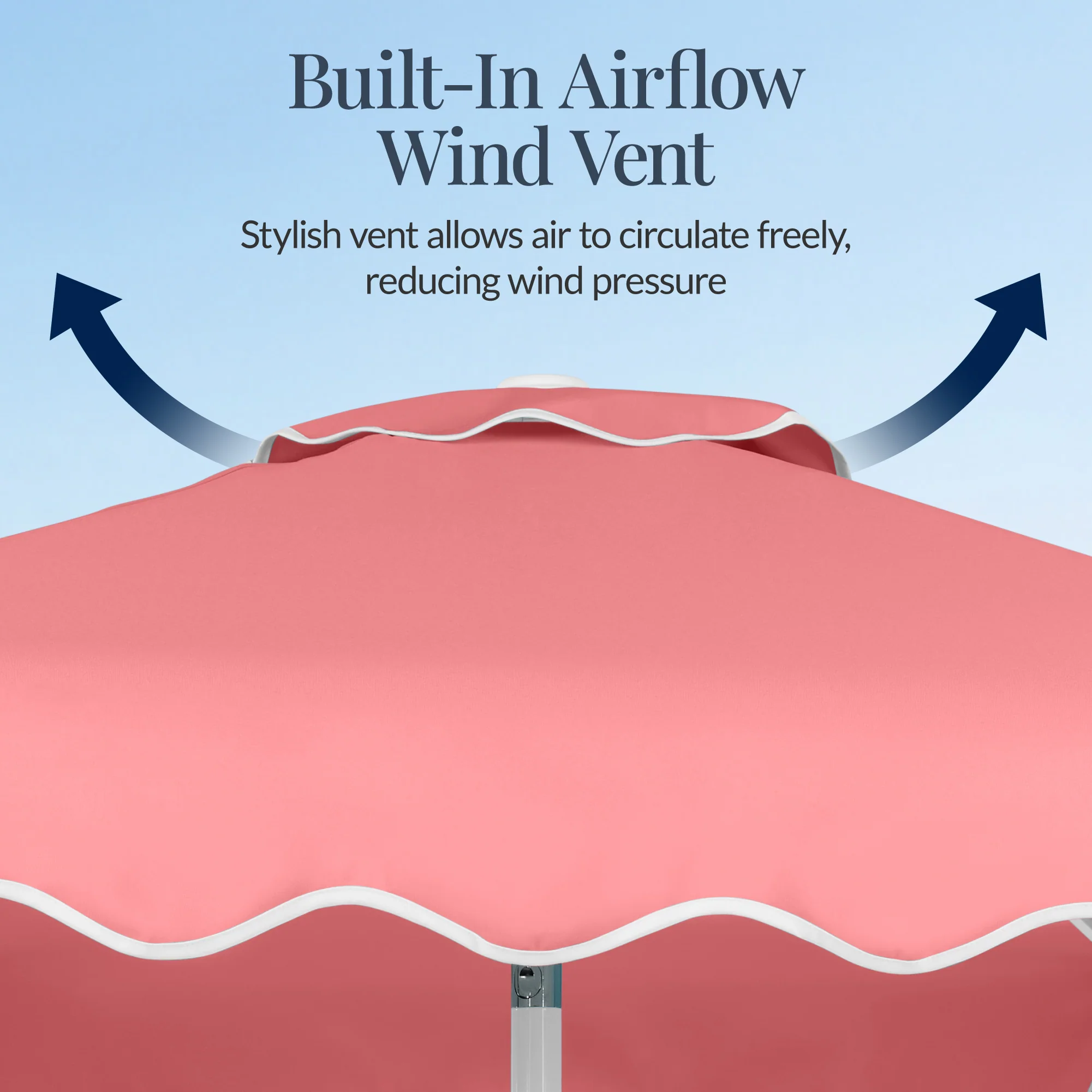 7.5ft Patio Market Umbrella,Wavy Trim, UV-Fade-Resistant, Crank & Tilt - Image 7