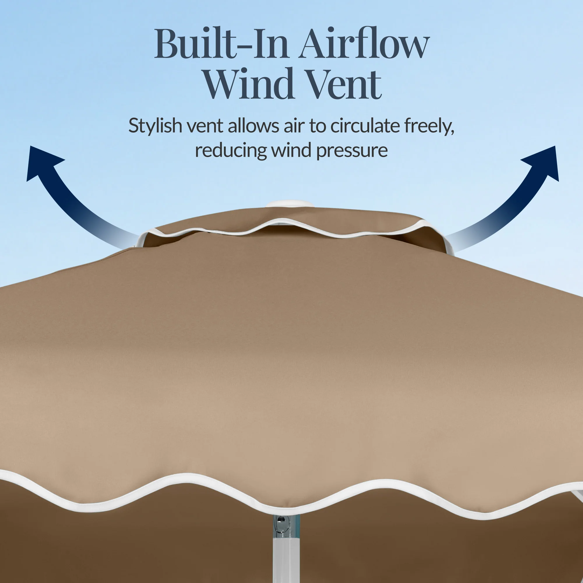 7.5ft Patio Market Umbrella,Wavy Trim, UV-Fade-Resistant, Crank & Tilt - Image 78