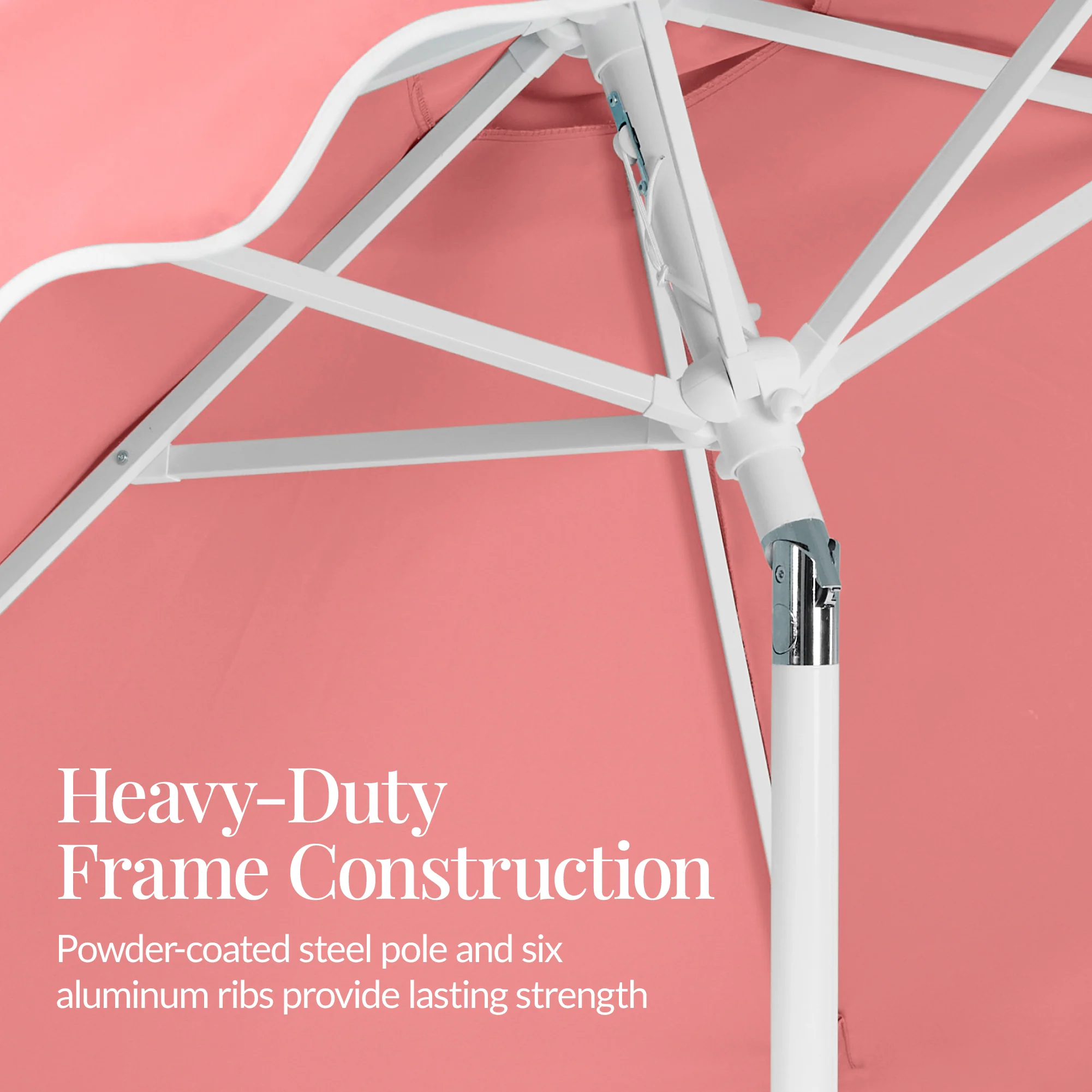 7.5ft Patio Market Umbrella,Wavy Trim, UV-Fade-Resistant, Crank & Tilt - Image 8
