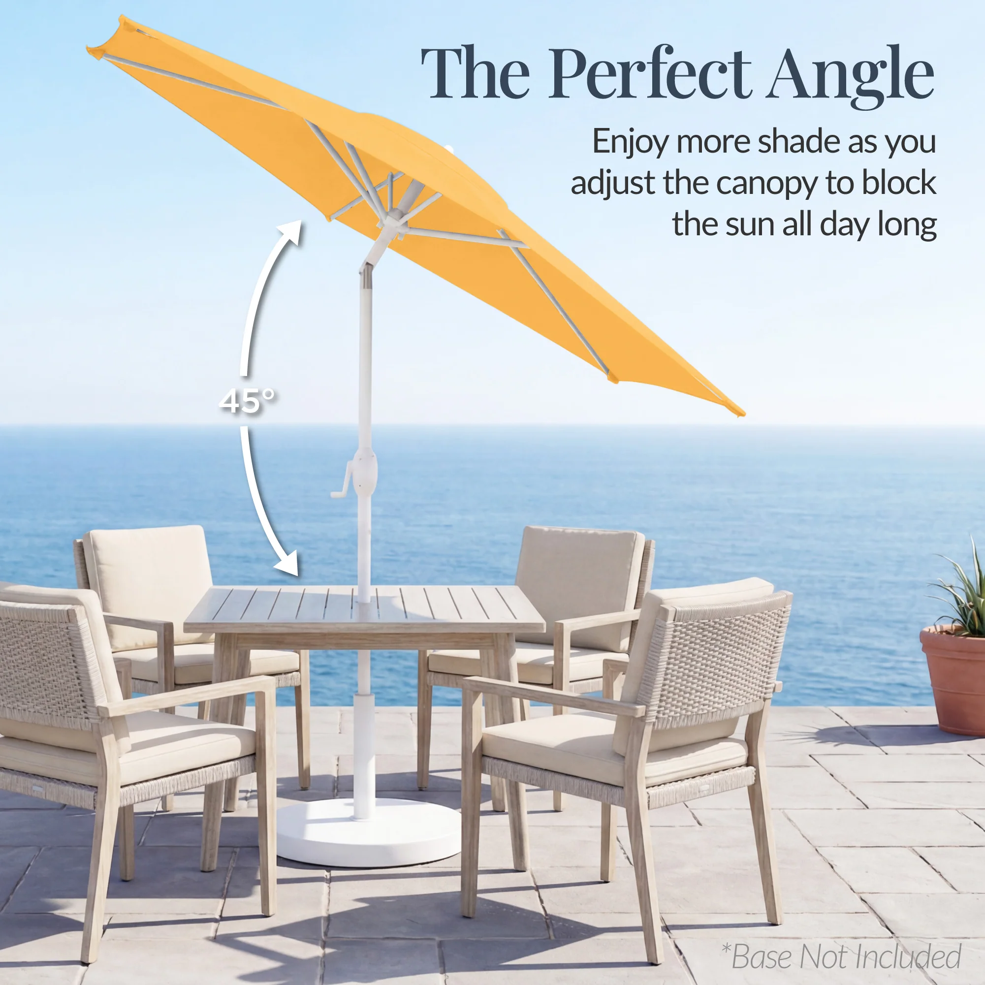 7.5ft Patio Market Umbrella with White Pole, Push Button Tilt and Crank Lift - Image 25