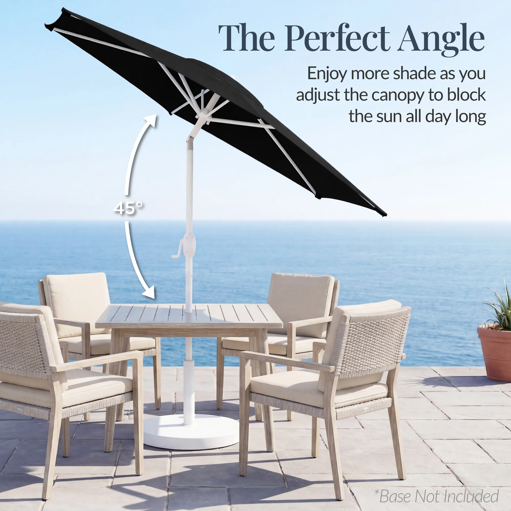 7.5ft Patio Market Umbrella with White Pole, Push Button Tilt and Crank Lift - Image 32