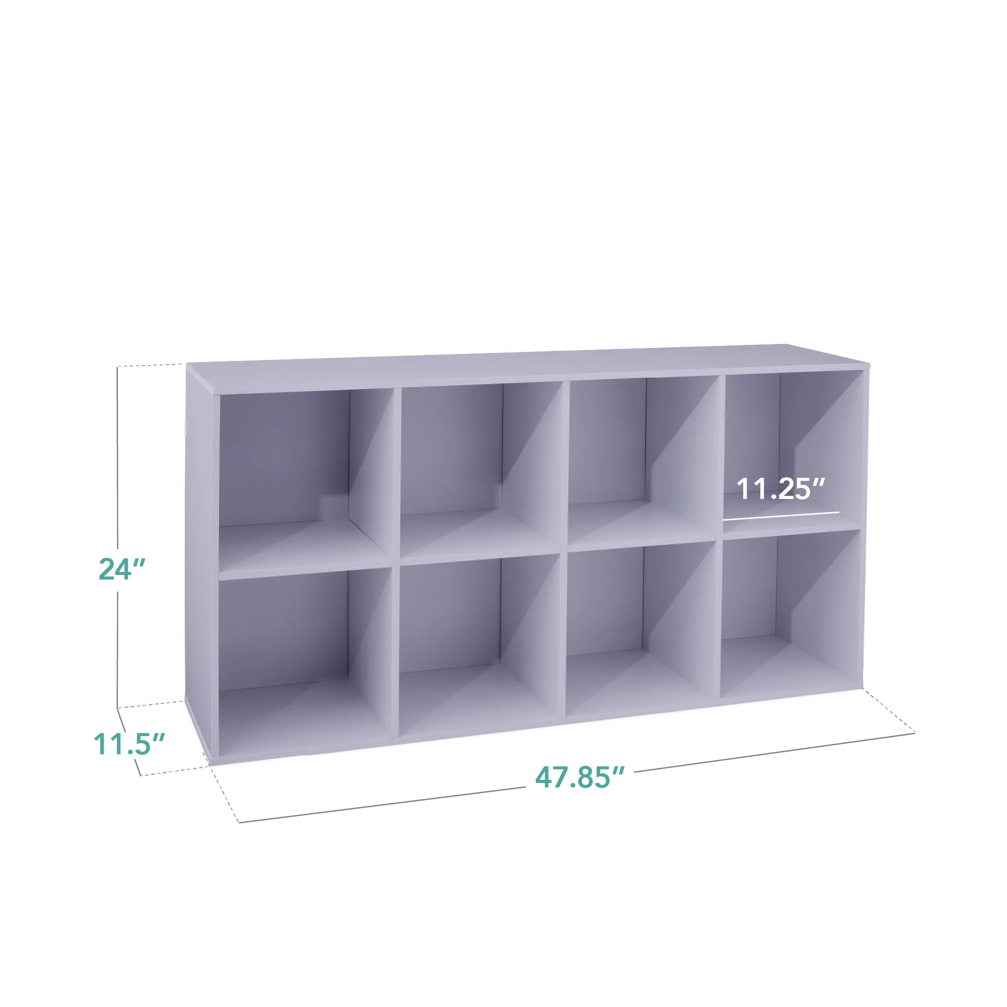 8-Cube Bookshelf, 11in Storage Display w/ Removable Panels, Customizable - Image 10