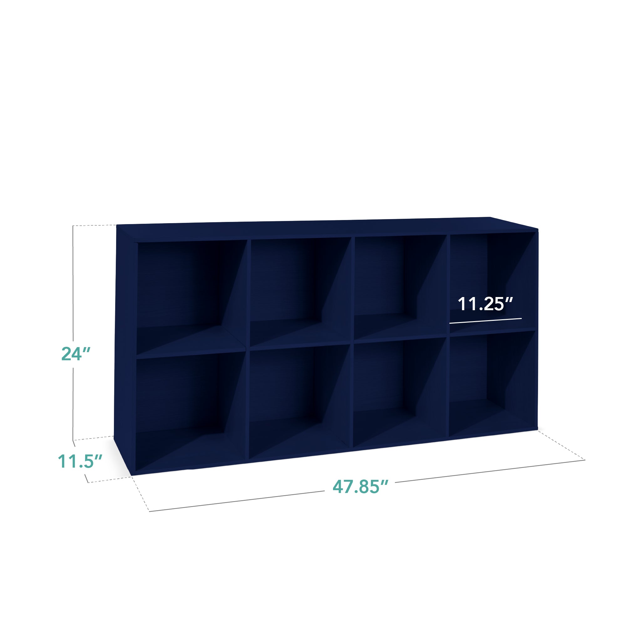 8-Cube Bookshelf, 11in Storage Display w/ Removable Panels, Customizable - Image 18