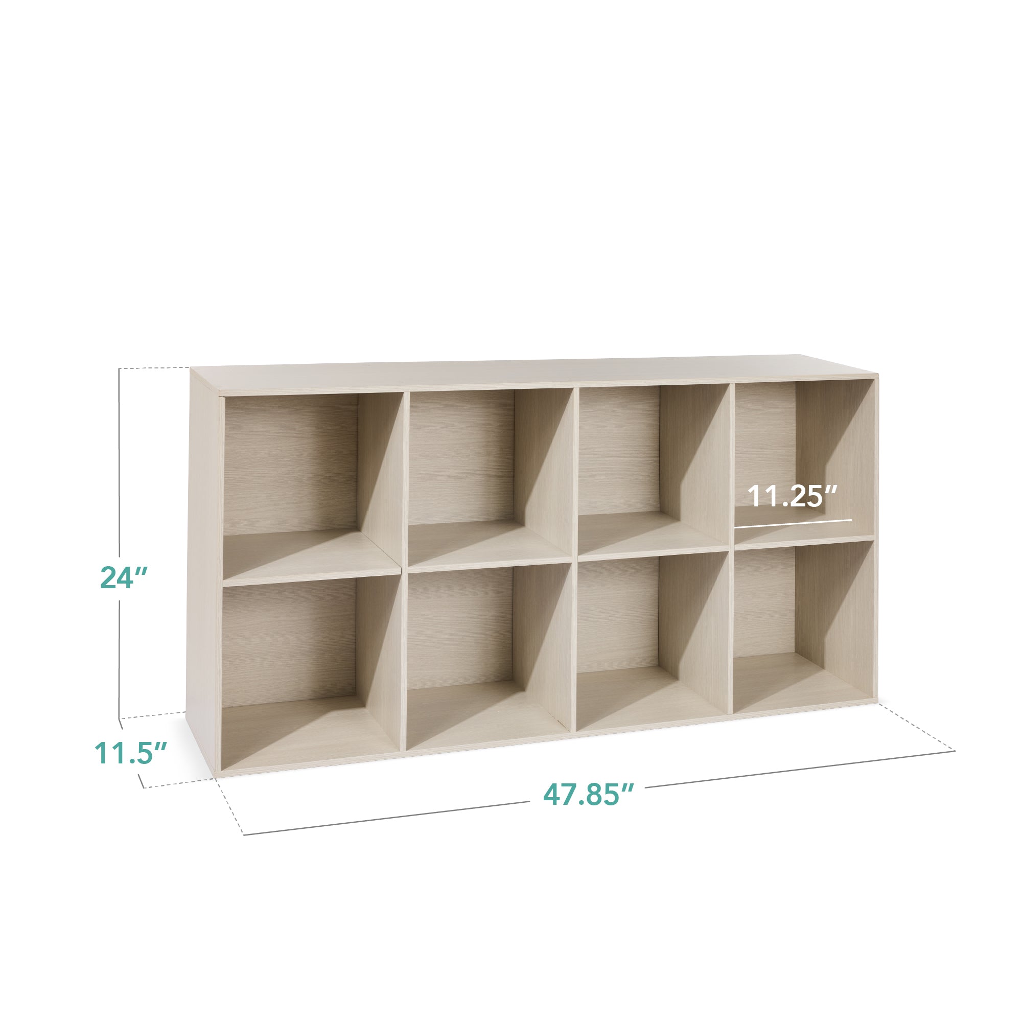 8-Cube Bookshelf, 11in Storage Display w/ Removable Panels, Customizable - Image 2