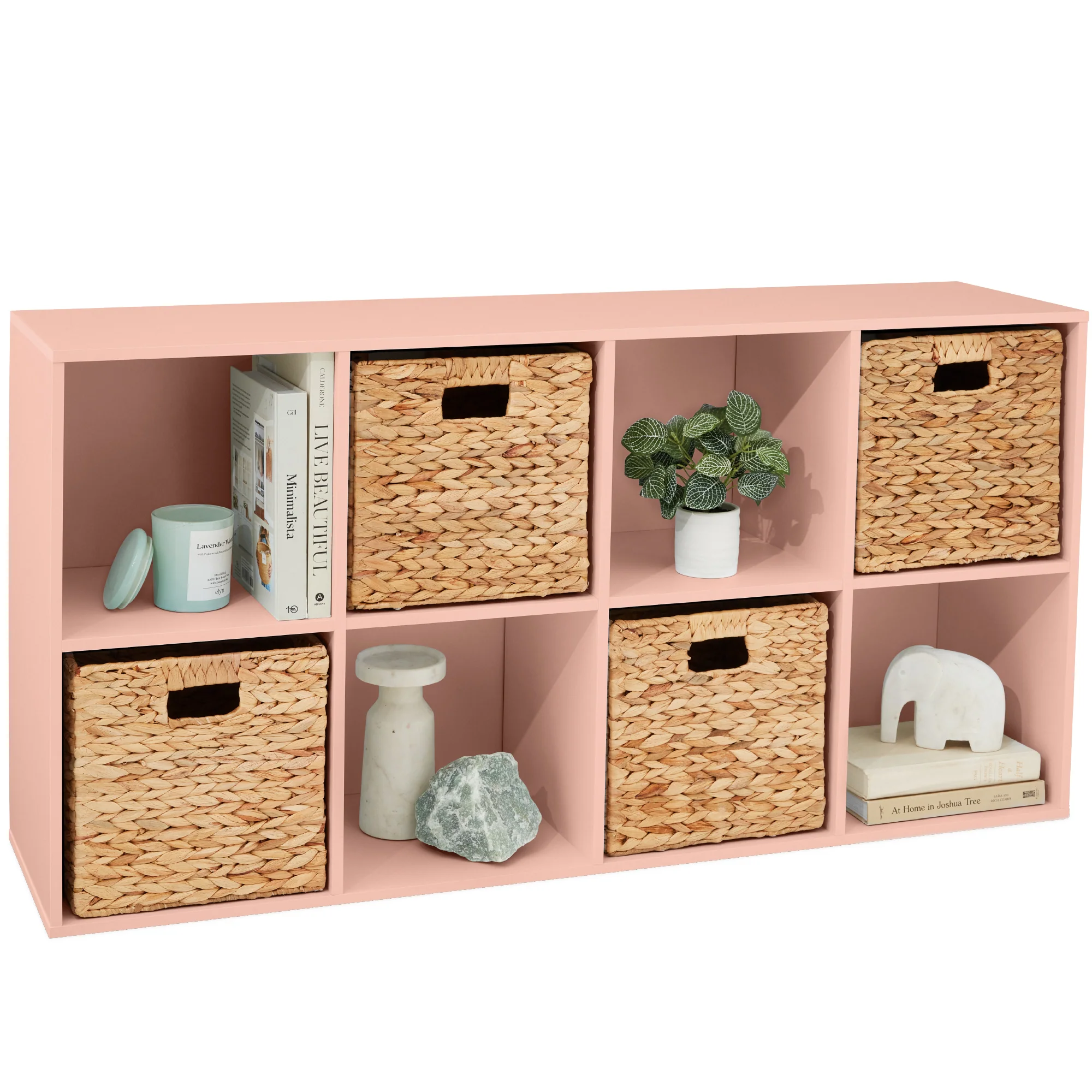 8-Cube Bookshelf, 11in Storage Display w/ Removable Panels, Customizable - Image 25