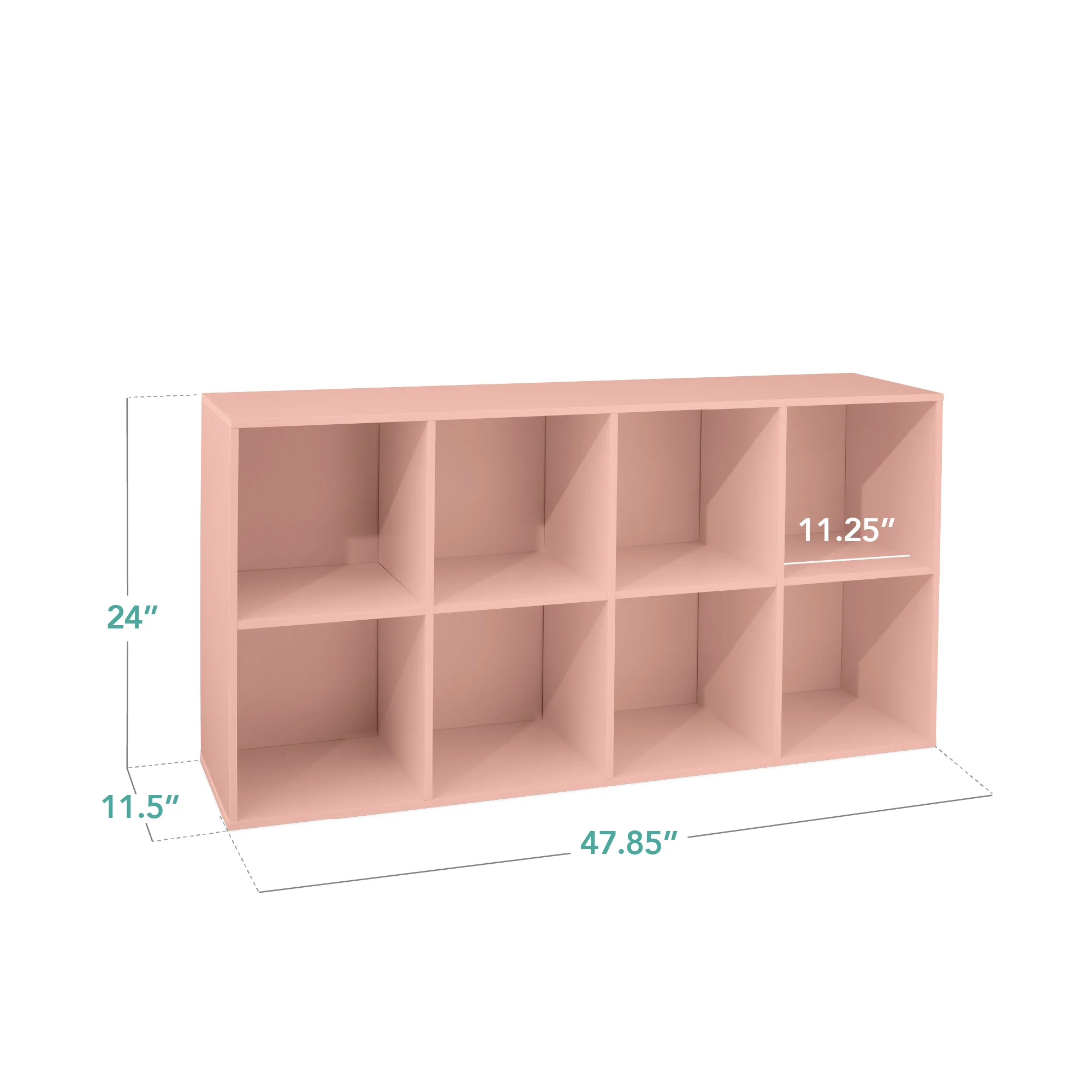 8-Cube Bookshelf, 11in Storage Display w/ Removable Panels, Customizable - Image 26