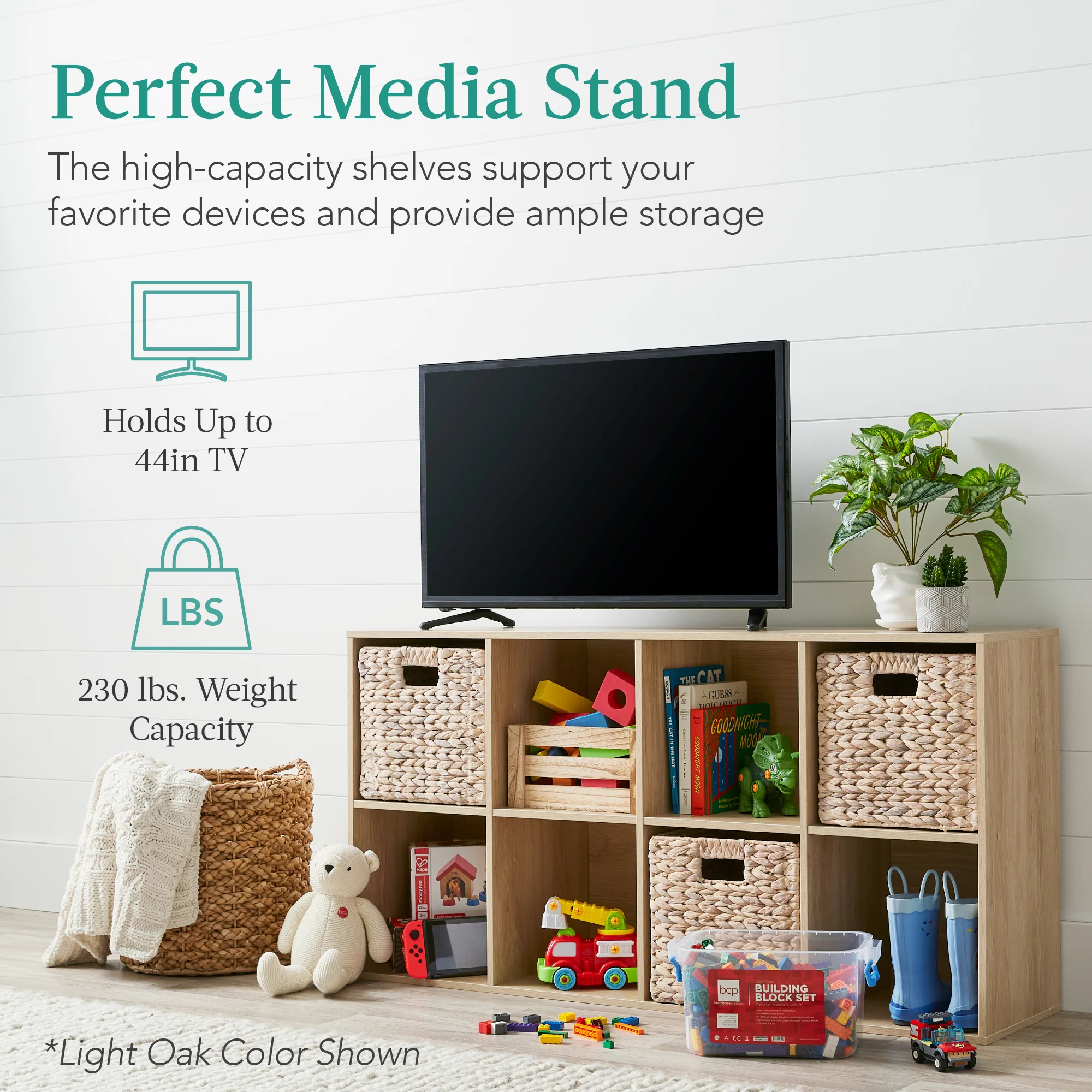 8-Cube Bookshelf, 11in Storage Display w/ Removable Panels, Customizable - Image 29