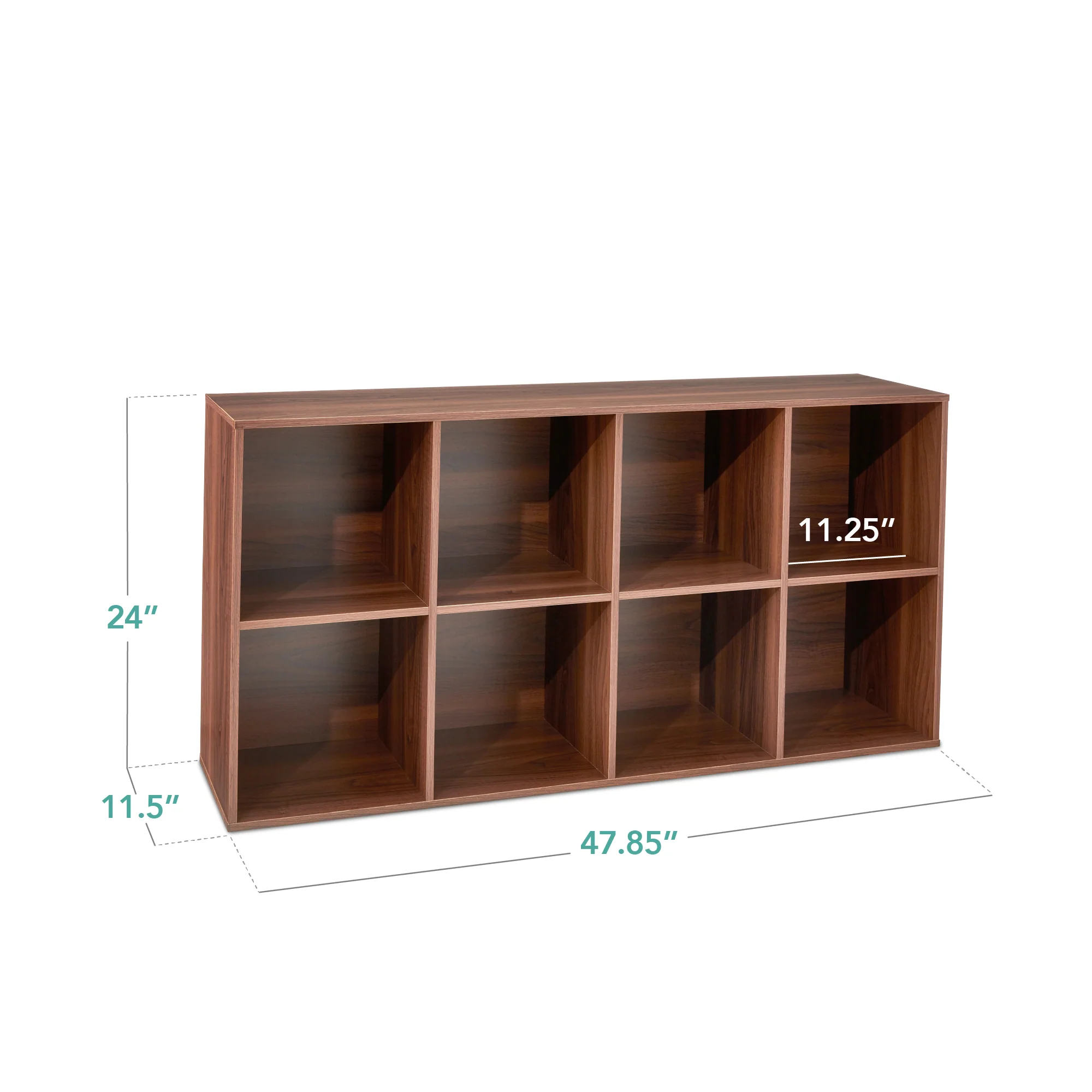 8-Cube Bookshelf, 11in Storage Display w/ Removable Panels, Customizable - Image 34