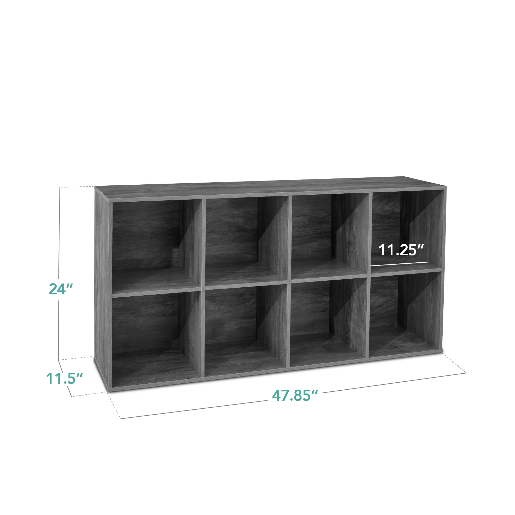 8-Cube Bookshelf, 11in Storage Display w/ Removable Panels, Customizable - Image 42
