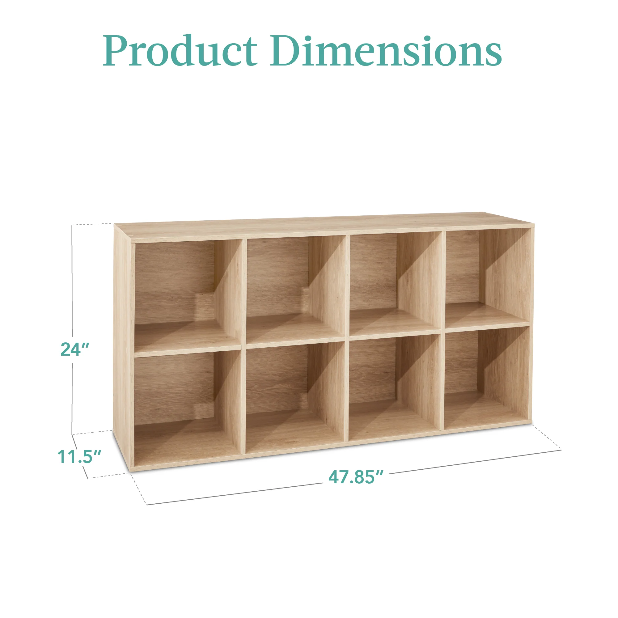 8-Cube Bookshelf, 11in Storage Display w/ Removable Panels, Customizable - Image 55
