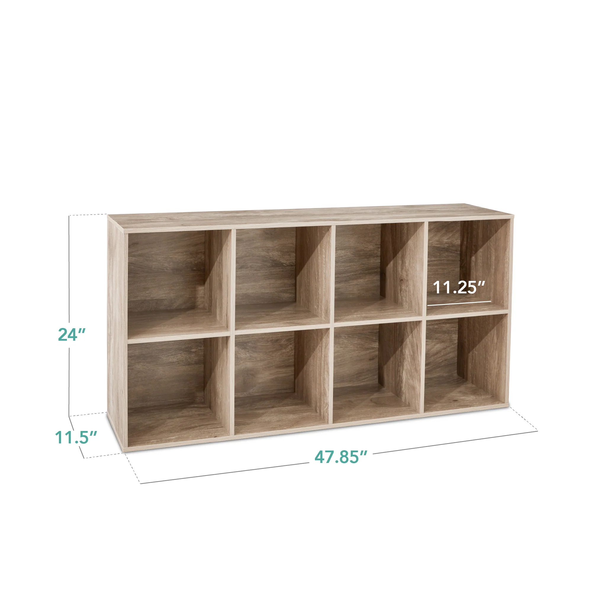 8-Cube Bookshelf, 11in Storage Display w/ Removable Panels, Customizable - Image 74