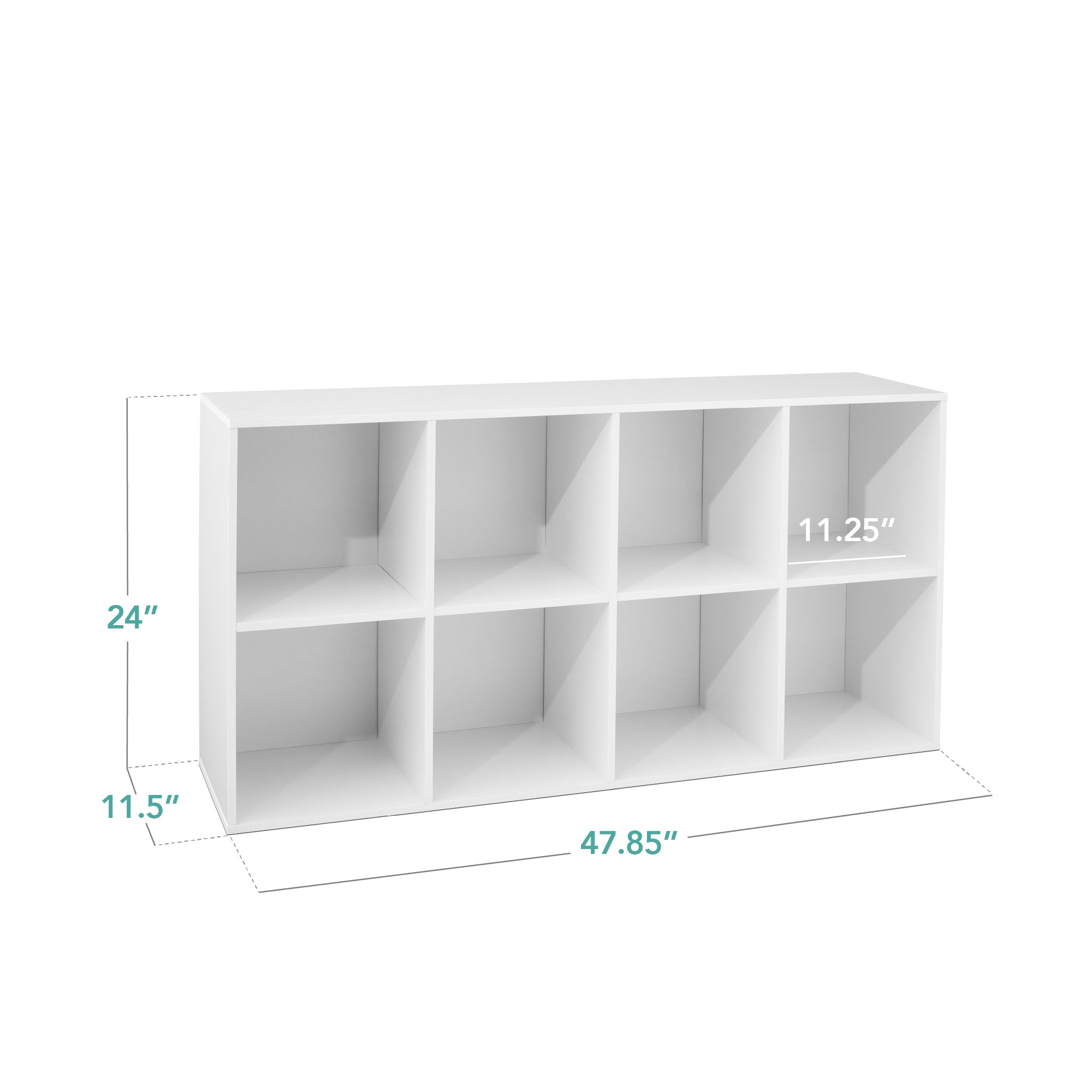 8-Cube Bookshelf, 11in Storage Display w/ Removable Panels, Customizable - Image 82