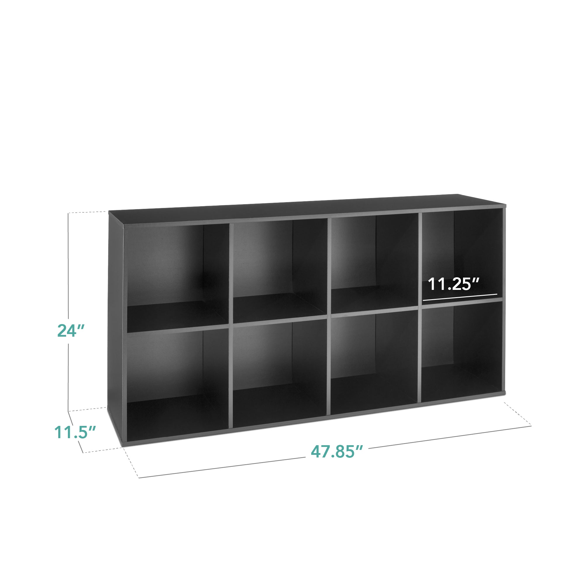8-Cube Bookshelf, 11in Storage Display w/ Removable Panels, Customizable - Image 90