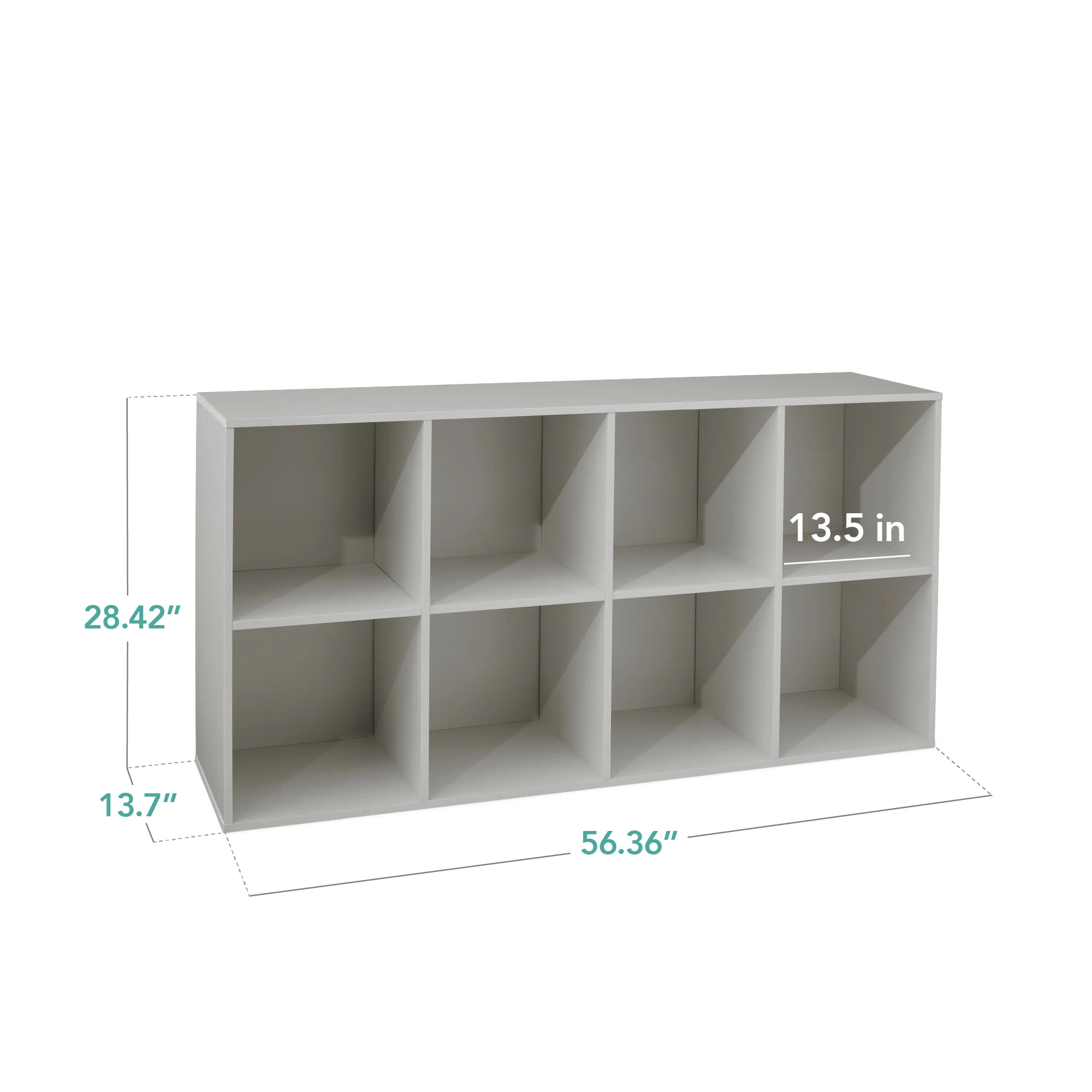 8-Cube Bookshelf, 13.5in Storage Display w/ Removable Panels, Customizable - Image 10