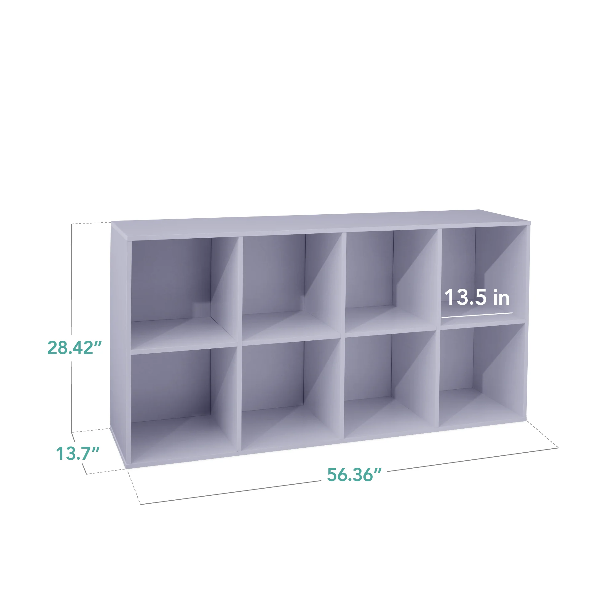 8-Cube Bookshelf, 13.5in Storage Display w/ Removable Panels, Customizable - Image 34