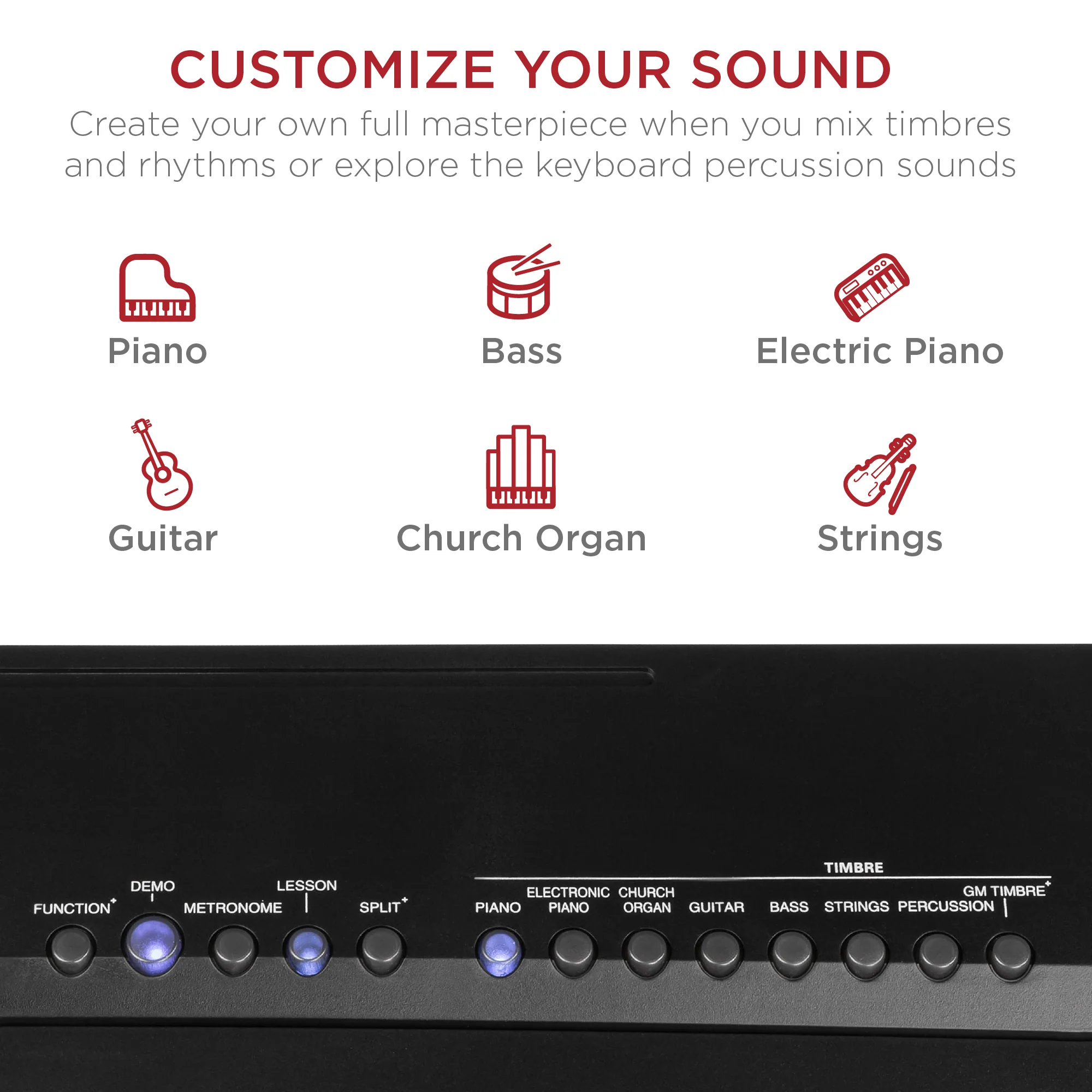 88-Key Digital Piano Set w/ Semi-Weighted Keys, Stand, Sustain Pedal - Image 13
