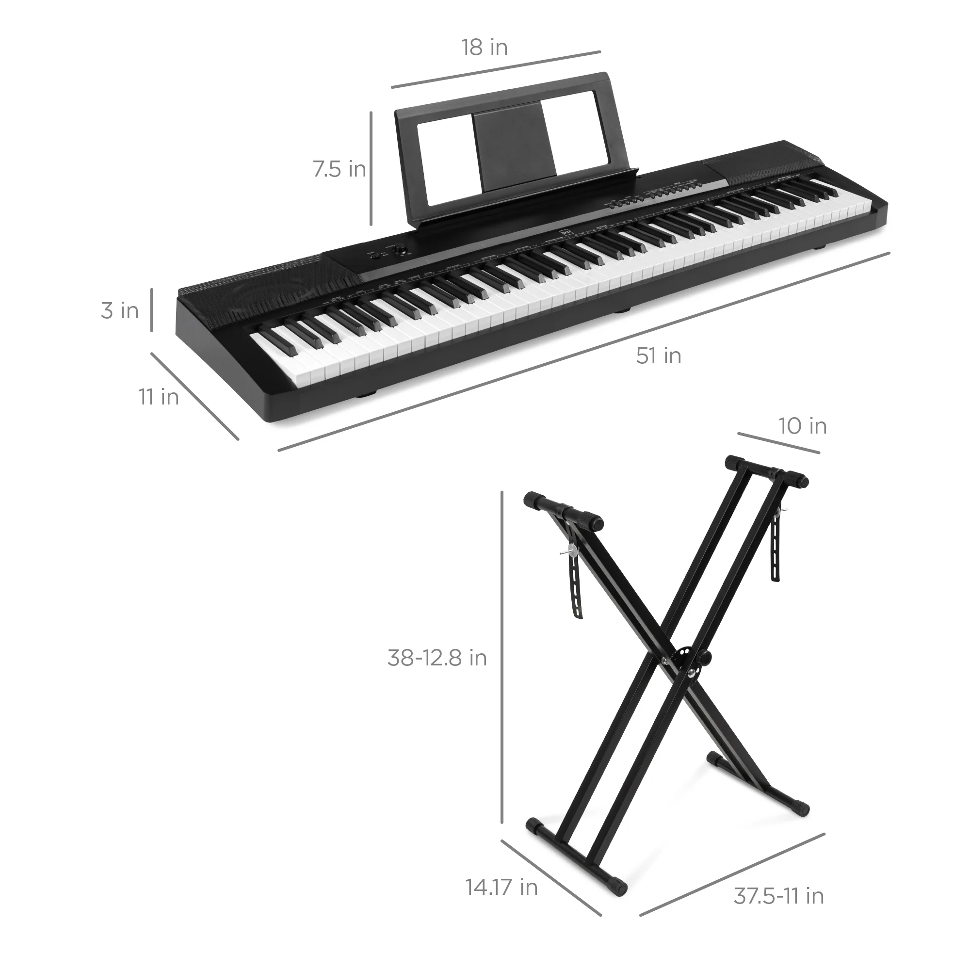 88-Key Digital Piano Set w/ Semi-Weighted Keys, Stand, Sustain Pedal - Image 14