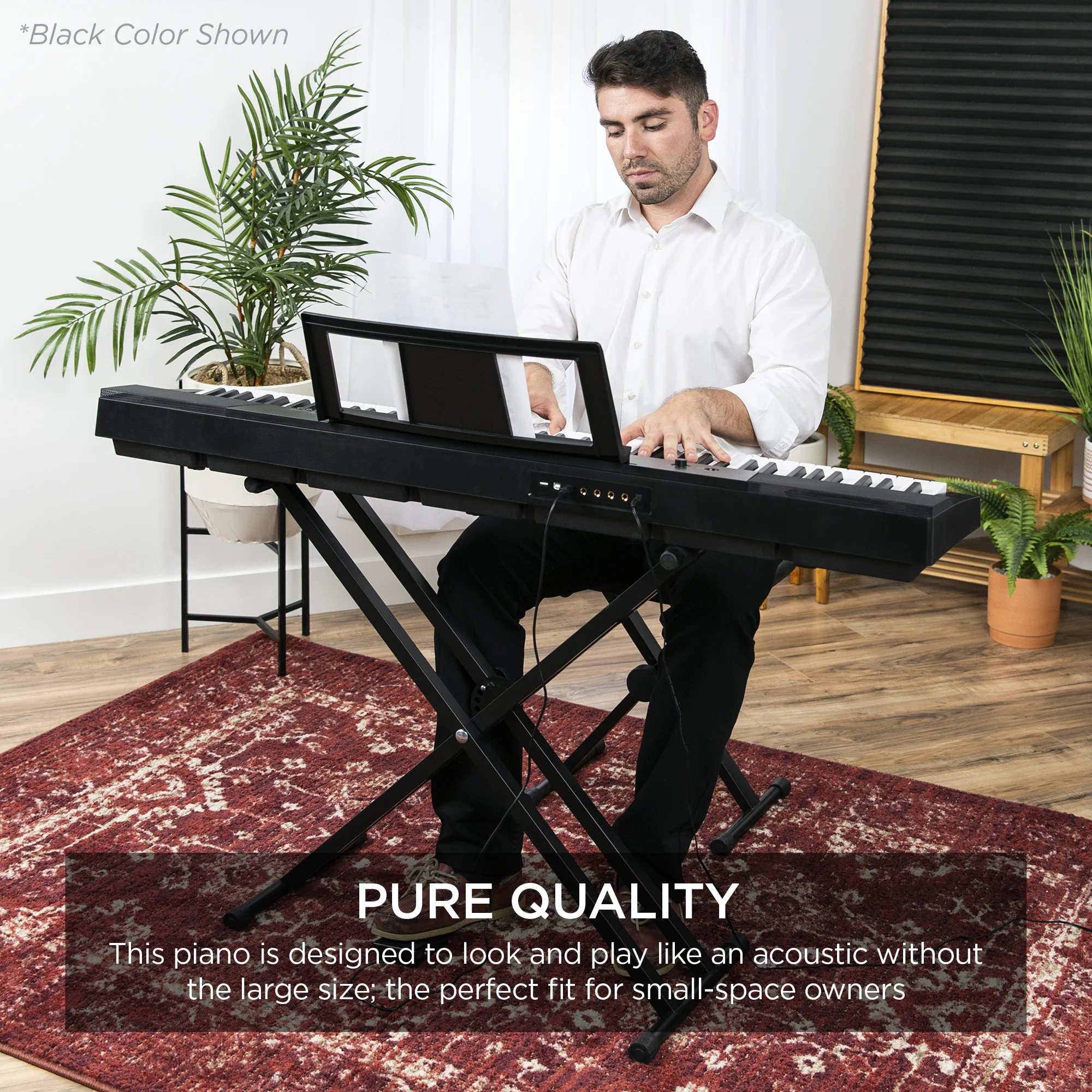 88-Key Digital Piano Set w/ Semi-Weighted Keys, Stand, Sustain Pedal - Image 5