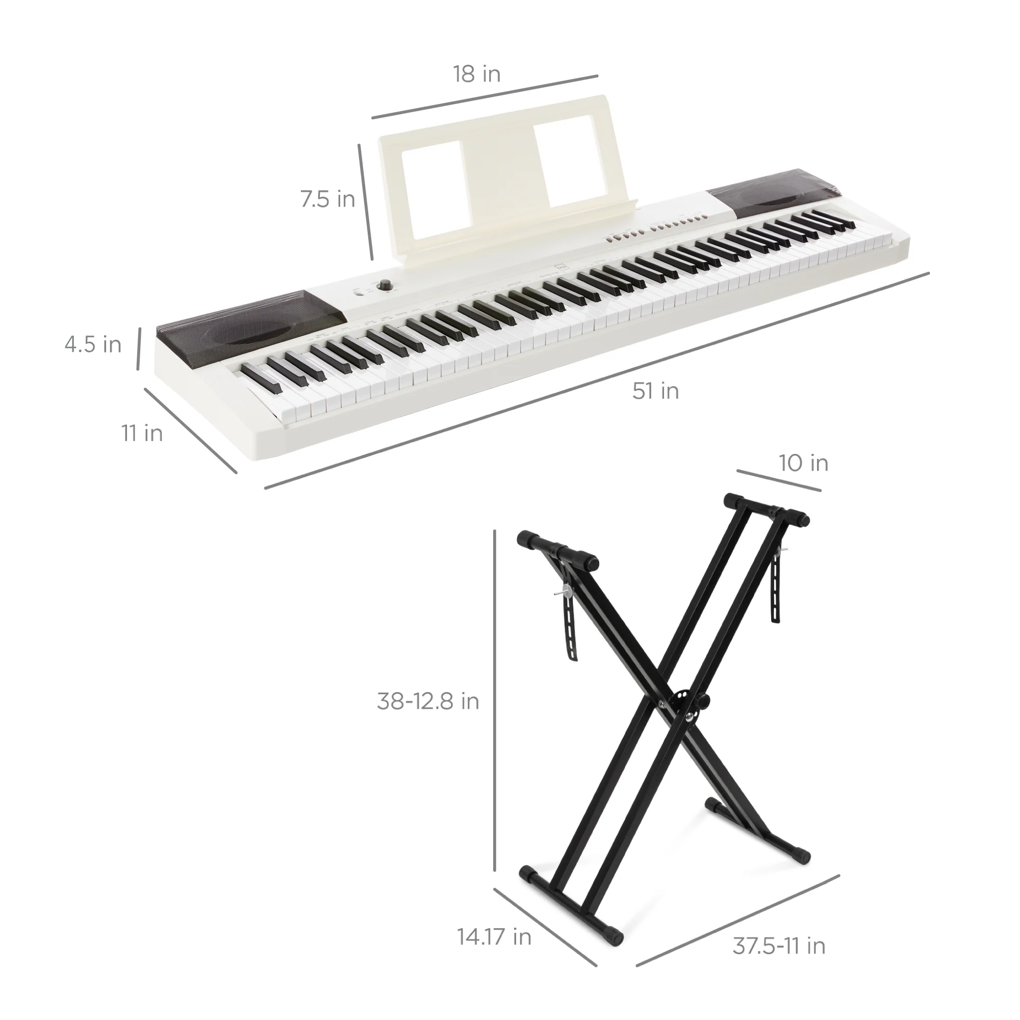 88-Key Digital Piano Set w/ Semi-Weighted Keys, Stand, Sustain Pedal - Image 7