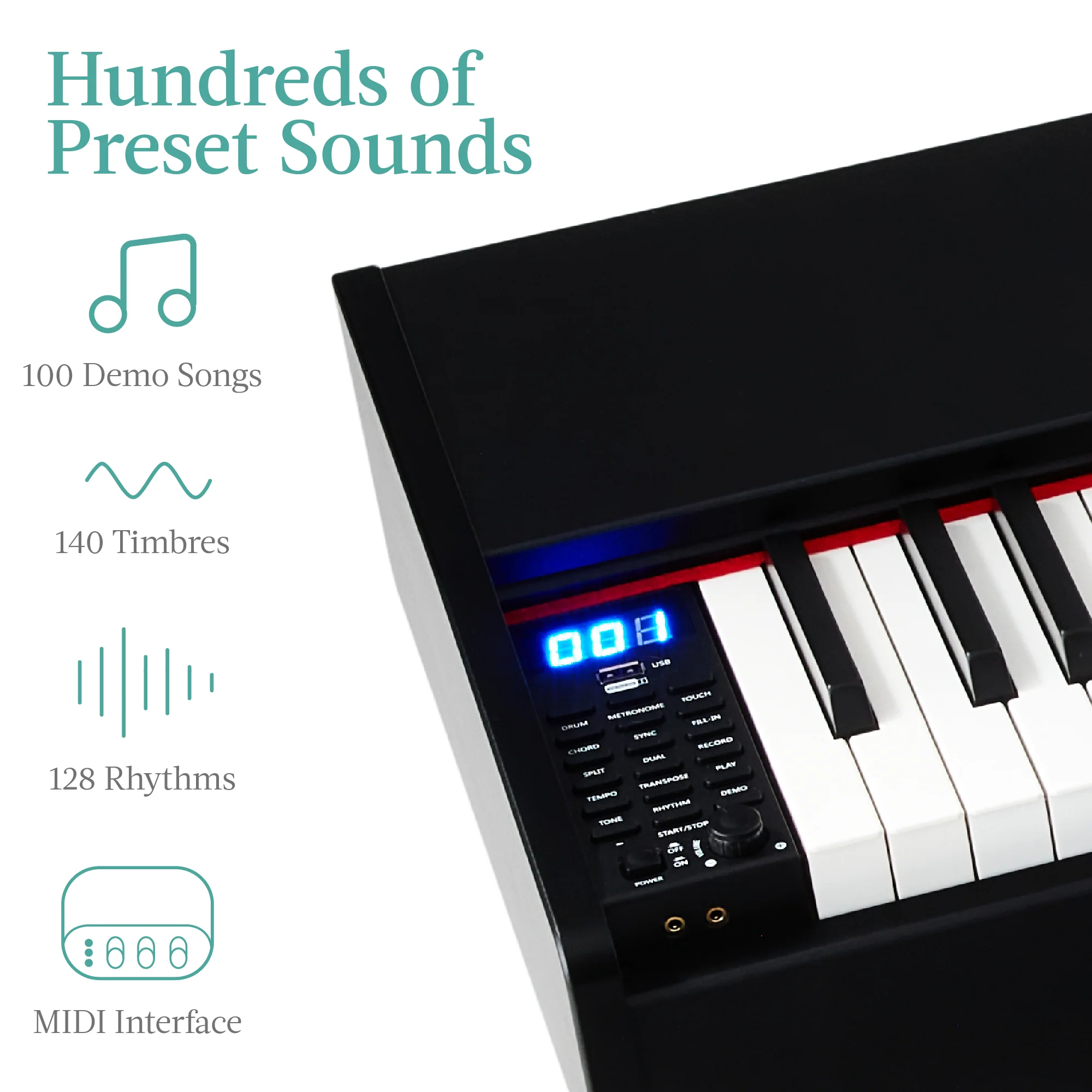 88-Key Weighted Full Size Digital Piano Set w/ U-Stand, 3 Sustain Pedal Unit - Image 5