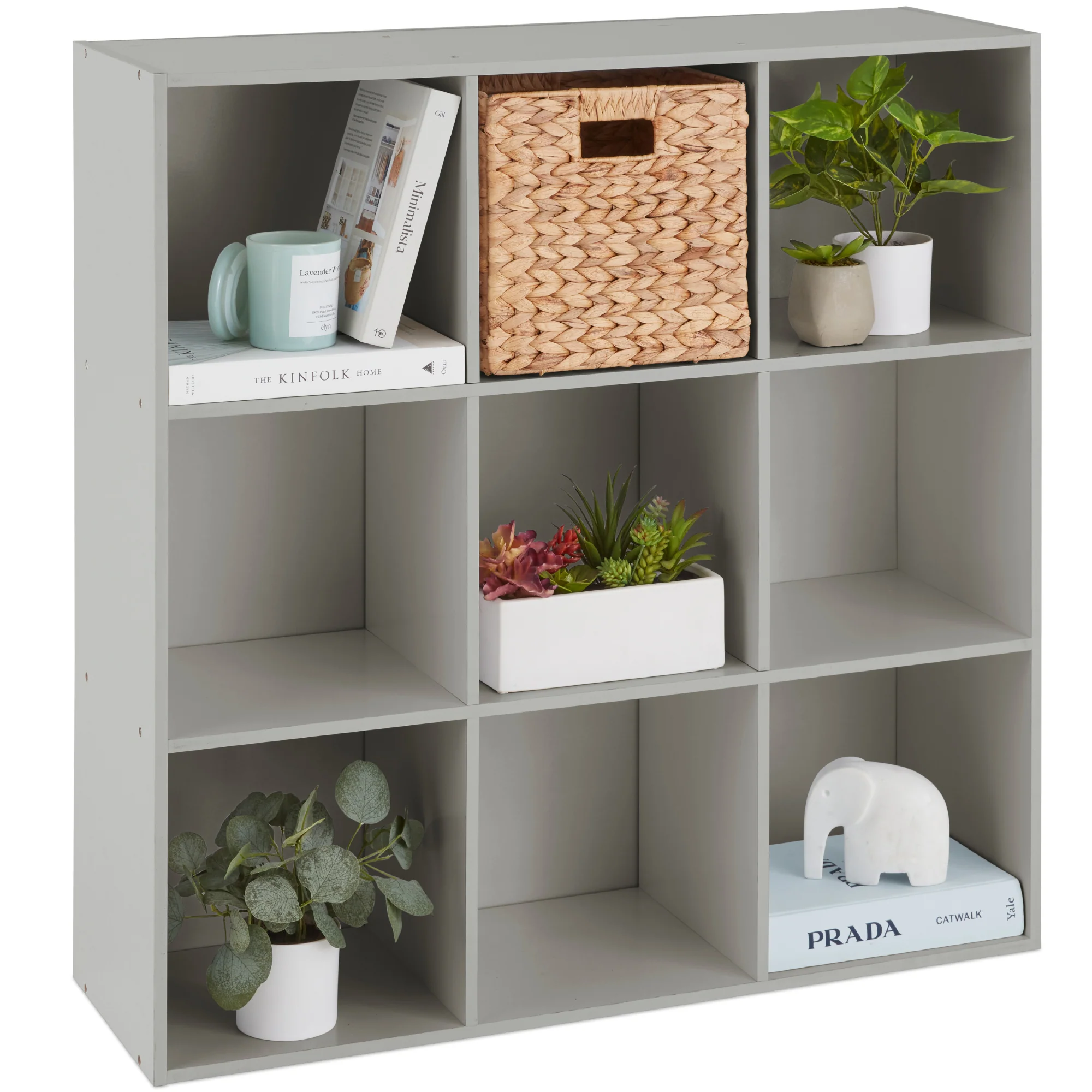 9-Cube Bookshelf, 13.5in Storage Display w/ Removable Panels, Customizable - Image 33