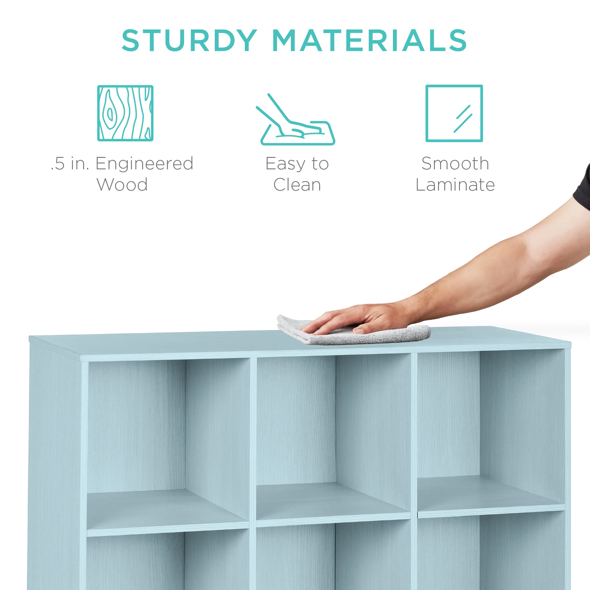 9-Cube Bookshelf, 13.5in Storage Display w/ Removable Panels, Customizable - Image 70