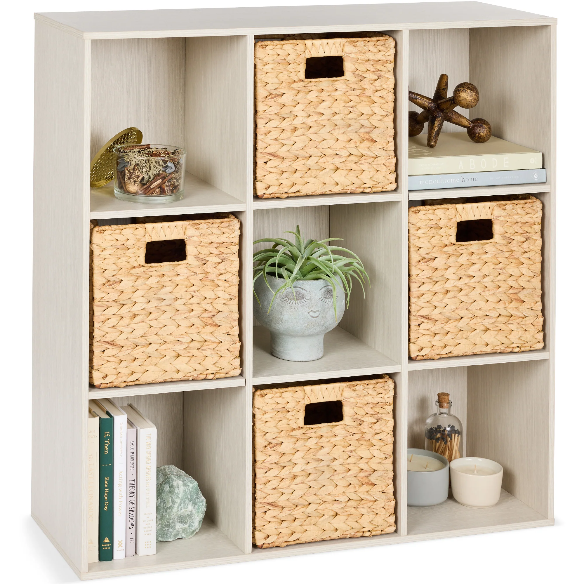 9-Cube Bookshelf, 13.5in Storage Display w/ Removable Panels, Customizable - Image 97