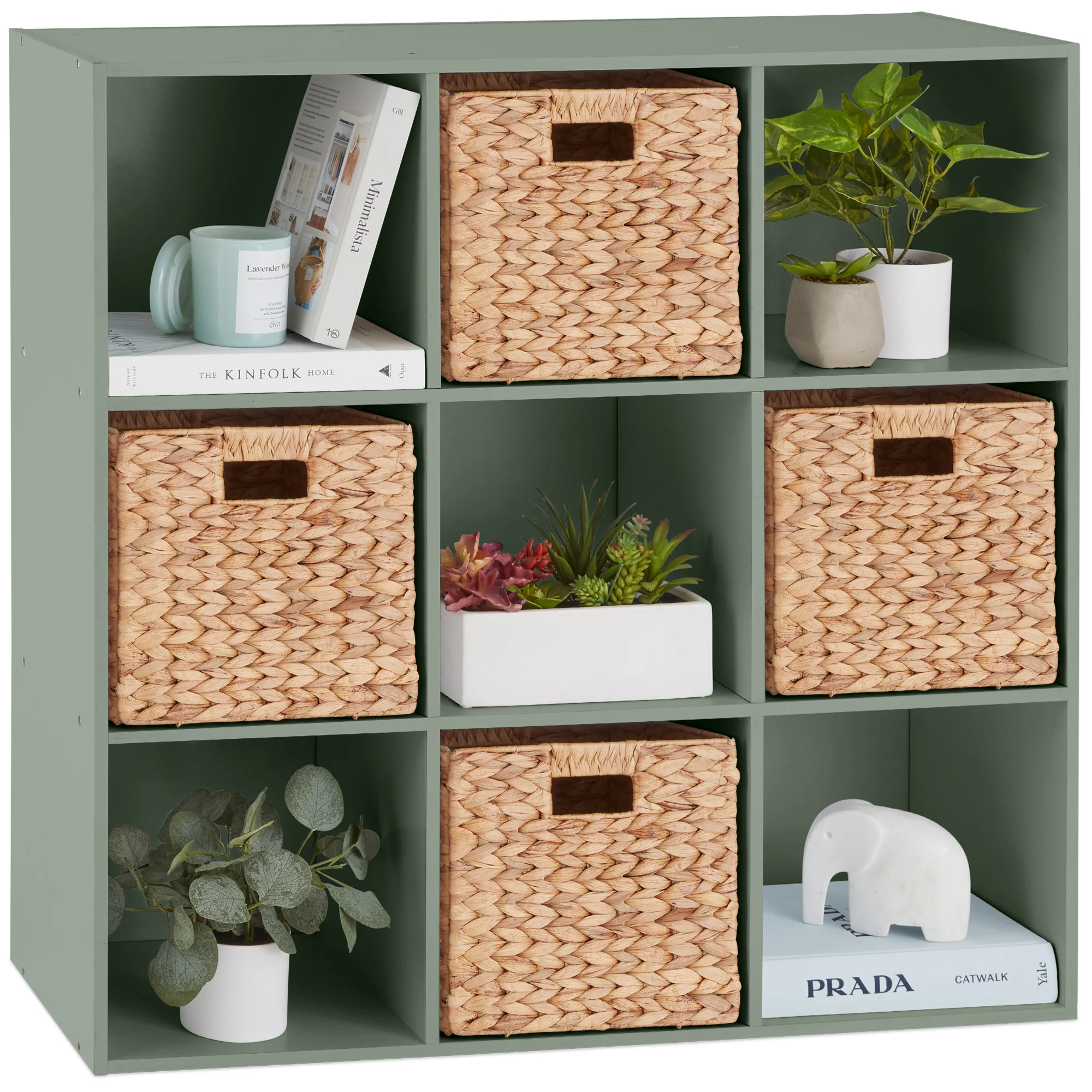 9-Cube Bookshelf Storage Display w/ 3 Removable Panels, Customizable Design - Image 17