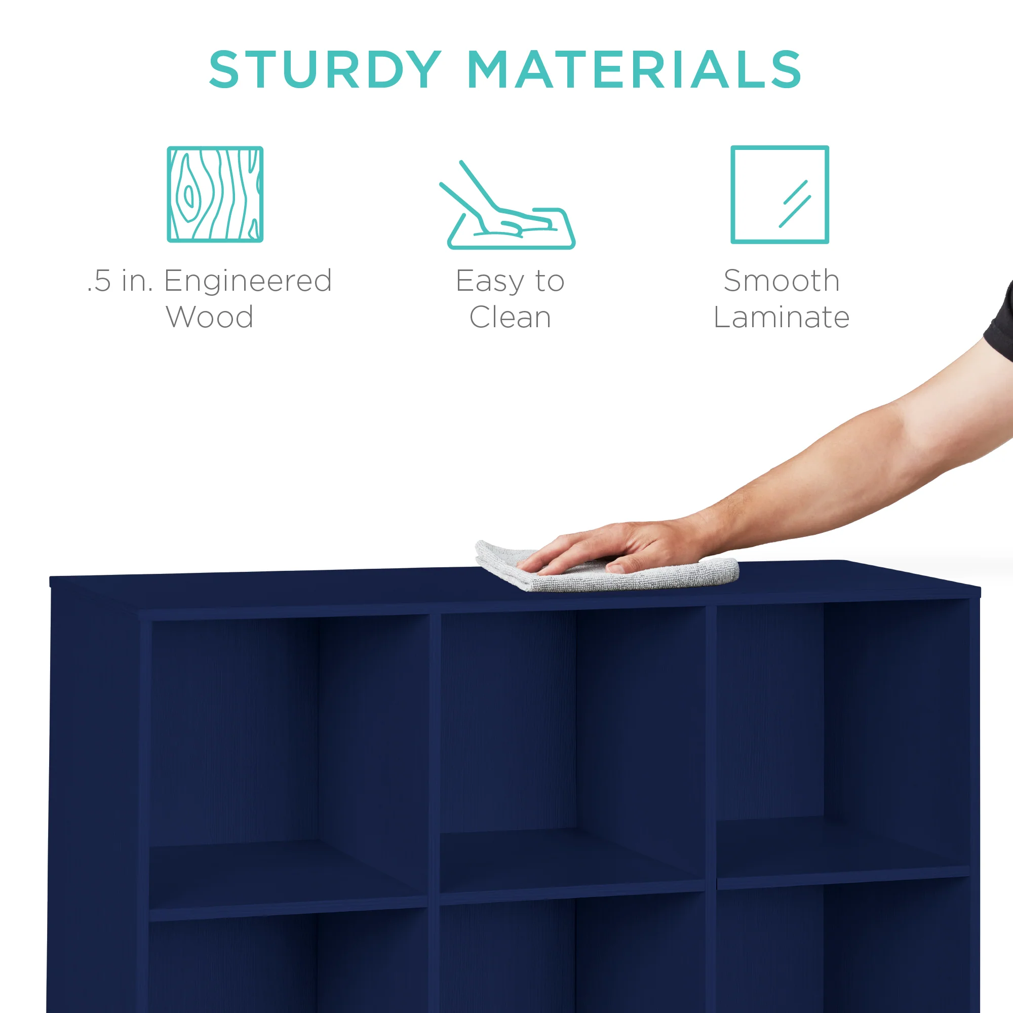 9-Cube Bookshelf Storage Display w/ 3 Removable Panels, Customizable Design - Image 38