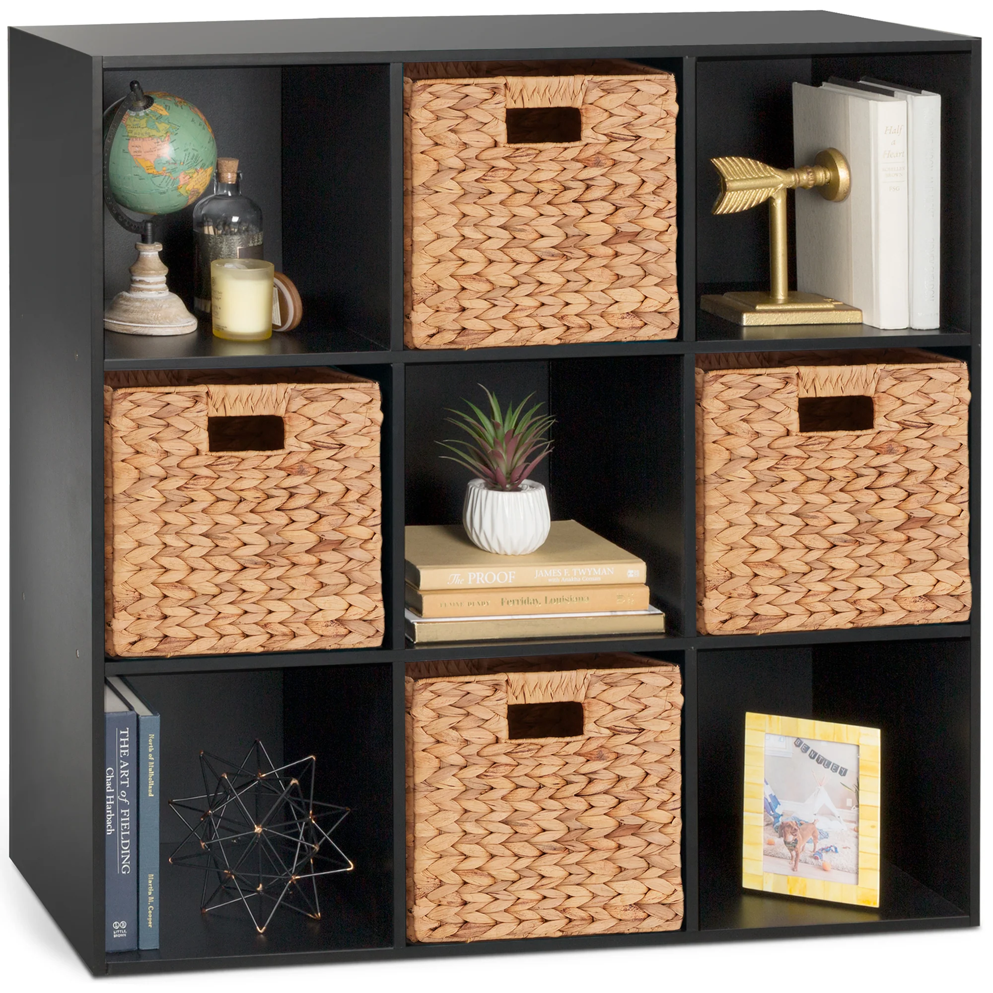 9-Cube Bookshelf Storage Display w/ 3 Removable Panels, Customizable Design - Image 41