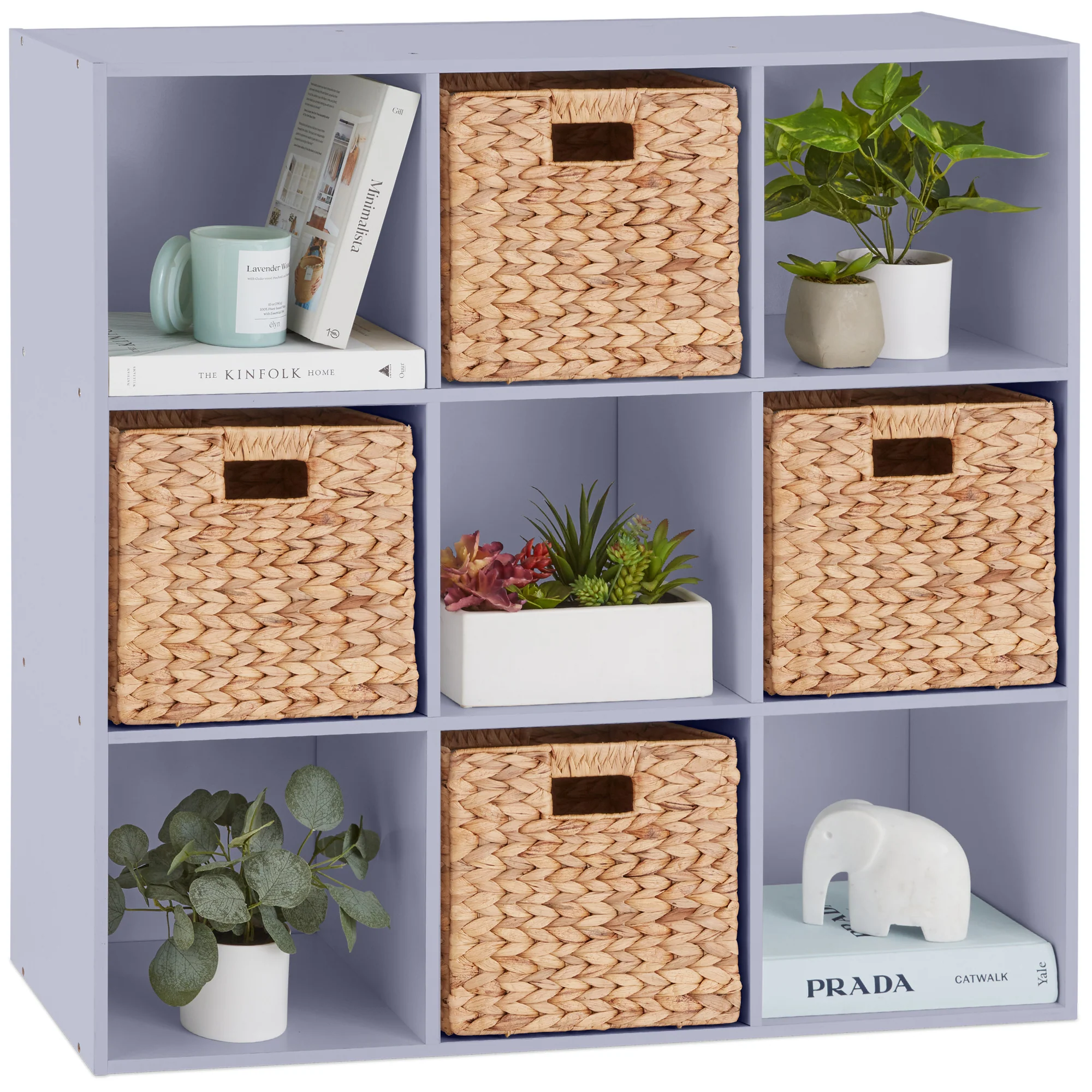9-Cube Bookshelf Storage Display w/ 3 Removable Panels, Customizable Design - Image 49