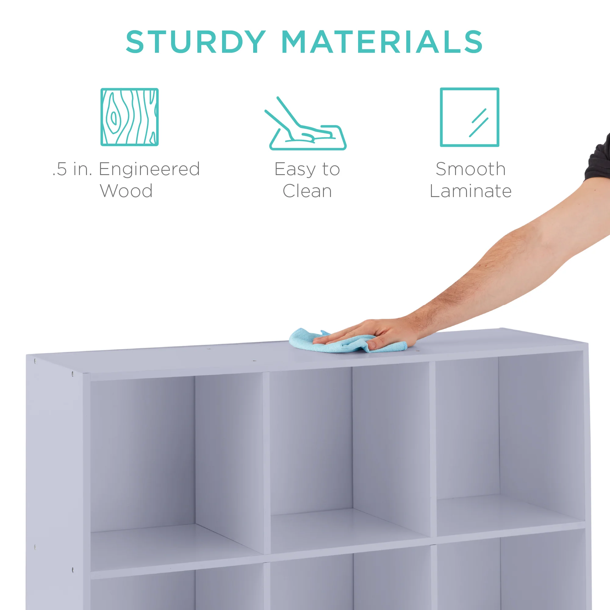 9-Cube Bookshelf Storage Display w/ 3 Removable Panels, Customizable Design - Image 54