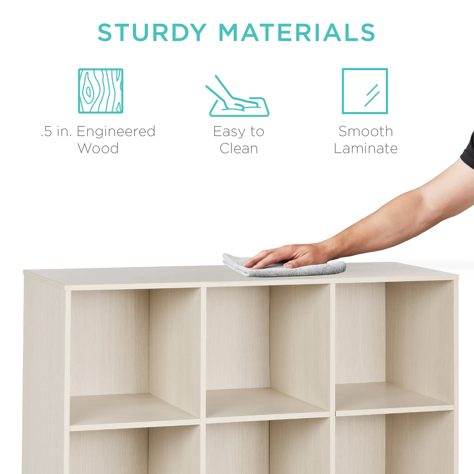 9-Cube Bookshelf Storage Display w/ 3 Removable Panels, Customizable Design - Image 62