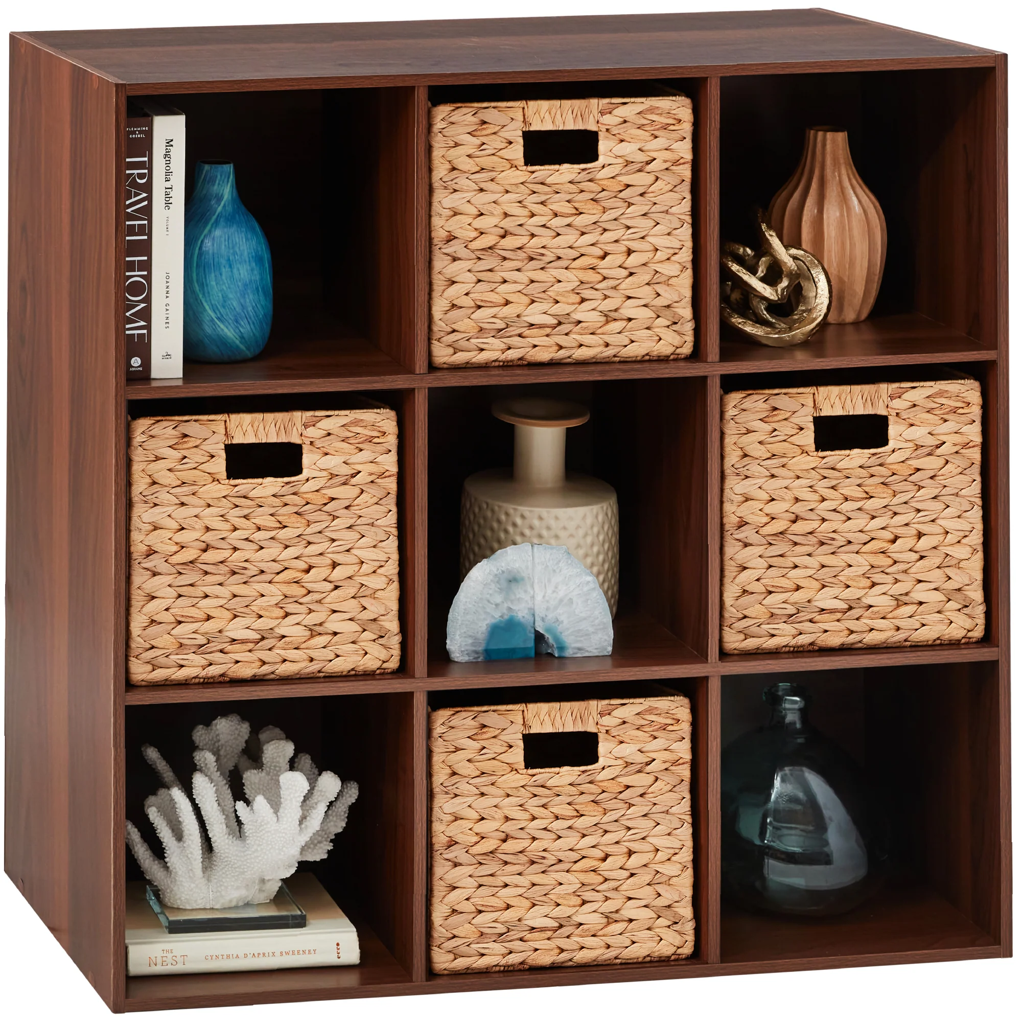 9-Cube Bookshelf Storage Display w/ 3 Removable Panels, Customizable Design - Image 73