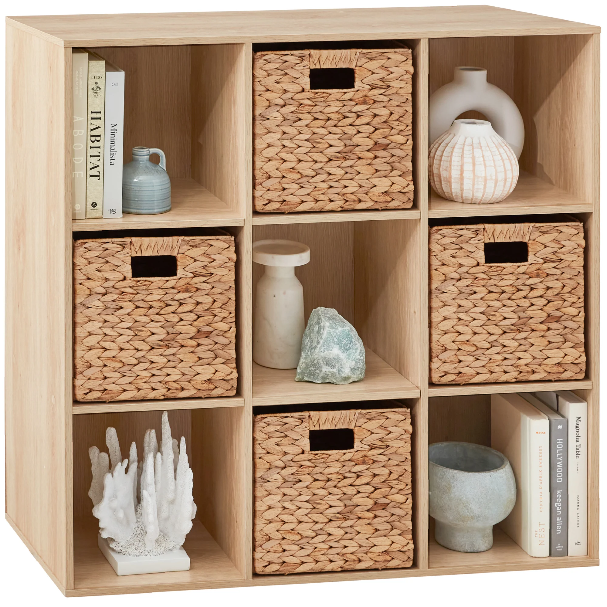 9-Cube Bookshelf Storage Display w/ 3 Removable Panels, Customizable Design - Image 81