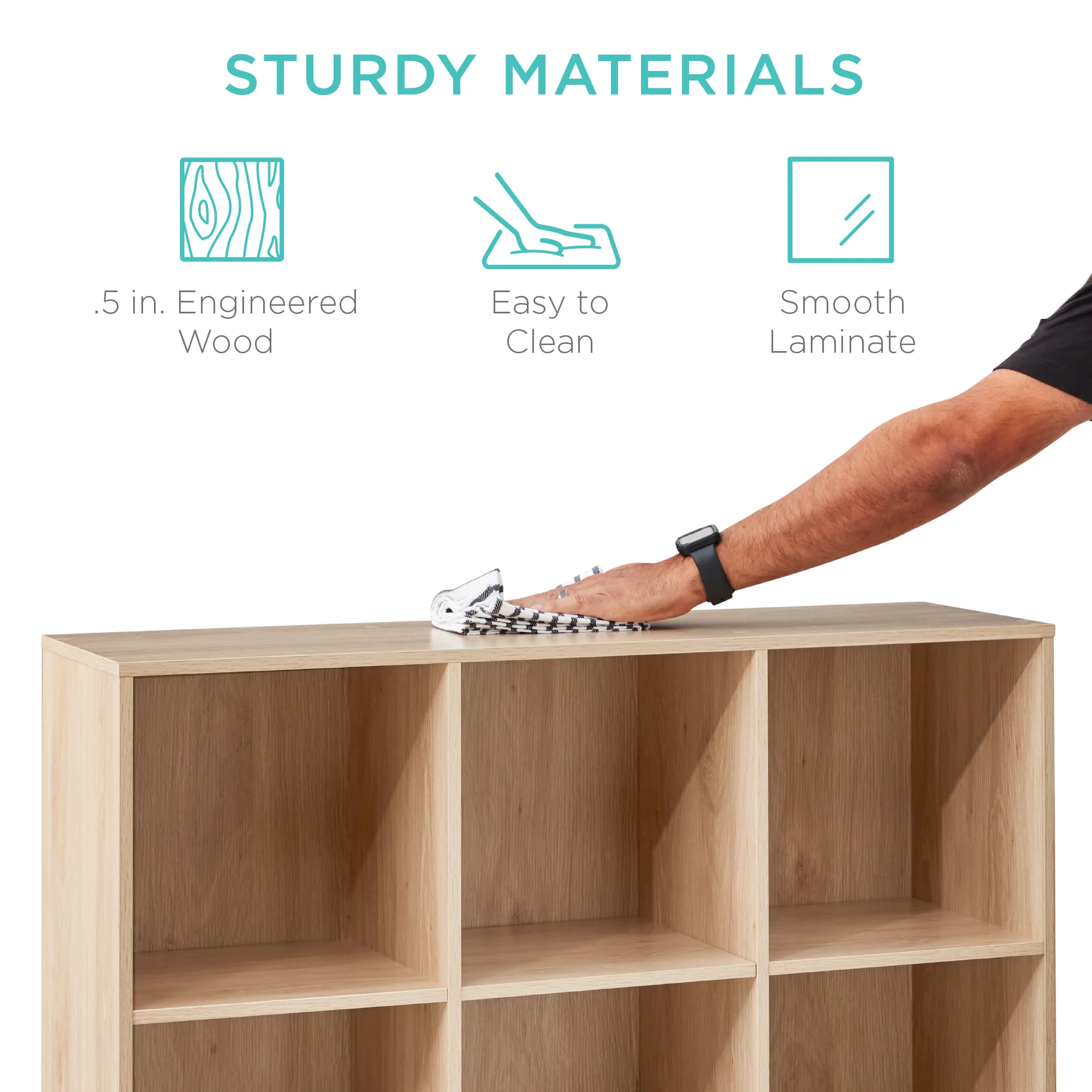 9-Cube Bookshelf Storage Display w/ 3 Removable Panels, Customizable Design - Image 86