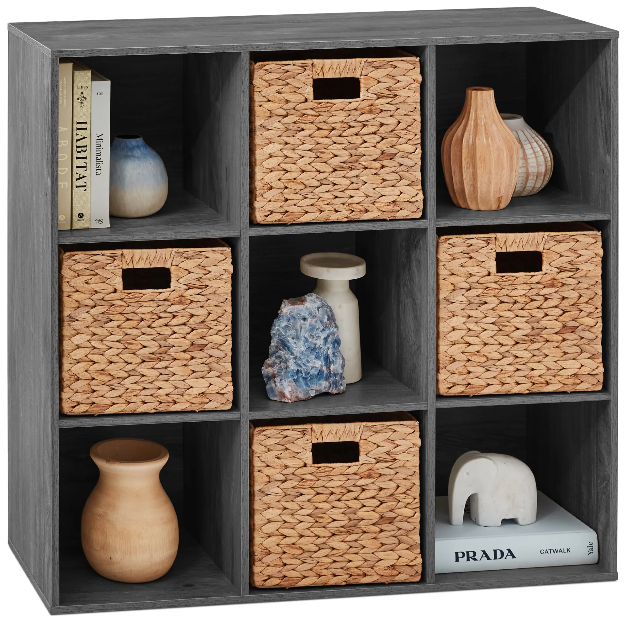 9-Cube Bookshelf Storage Display w/ 3 Removable Panels, Customizable Design - Image 89