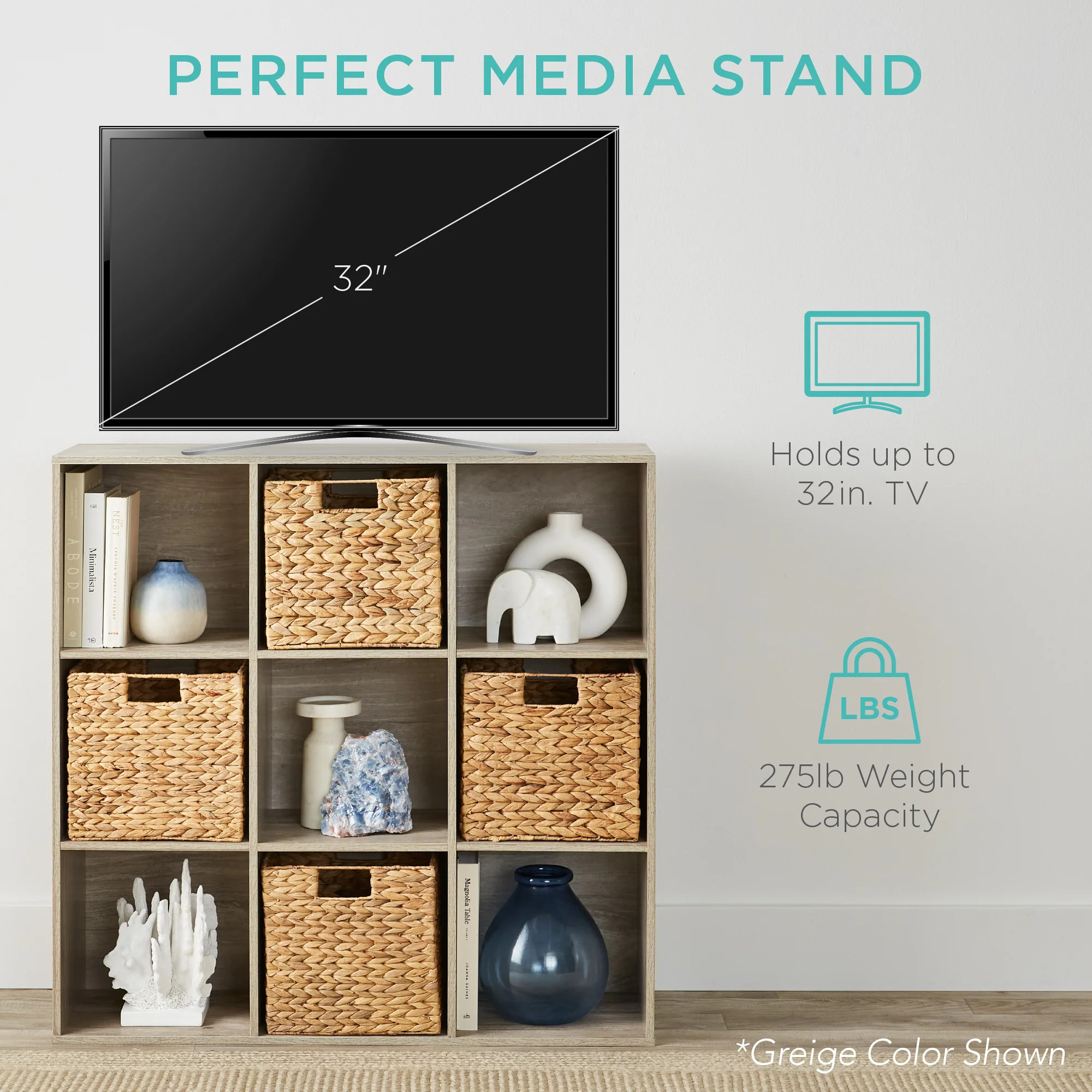 9-Cube Bookshelf Storage Display w/ 3 Removable Panels, Customizable Design - Image 93