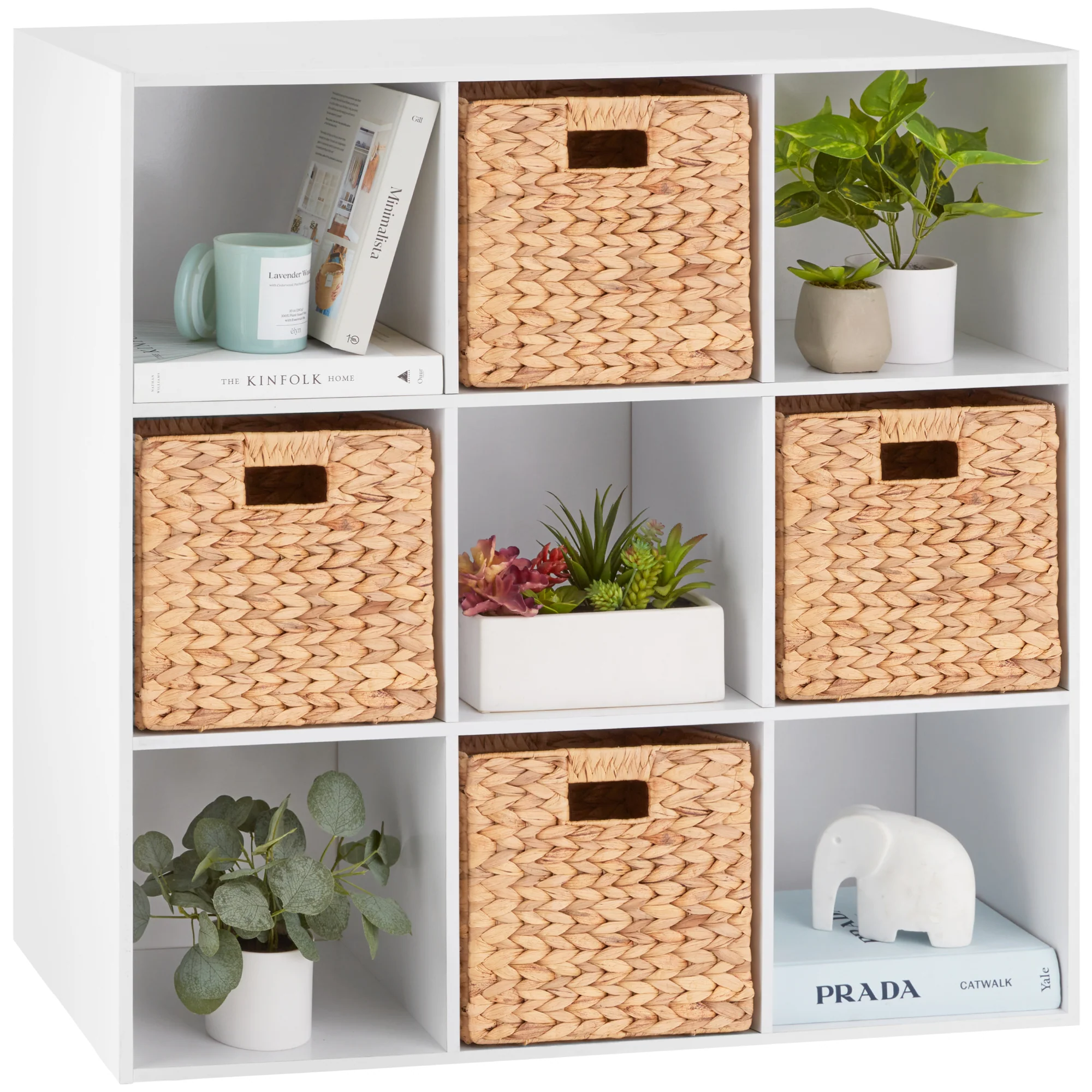 9-Cube Bookshelf Storage Display w/ 3 Removable Panels, Customizable Design - Image 97