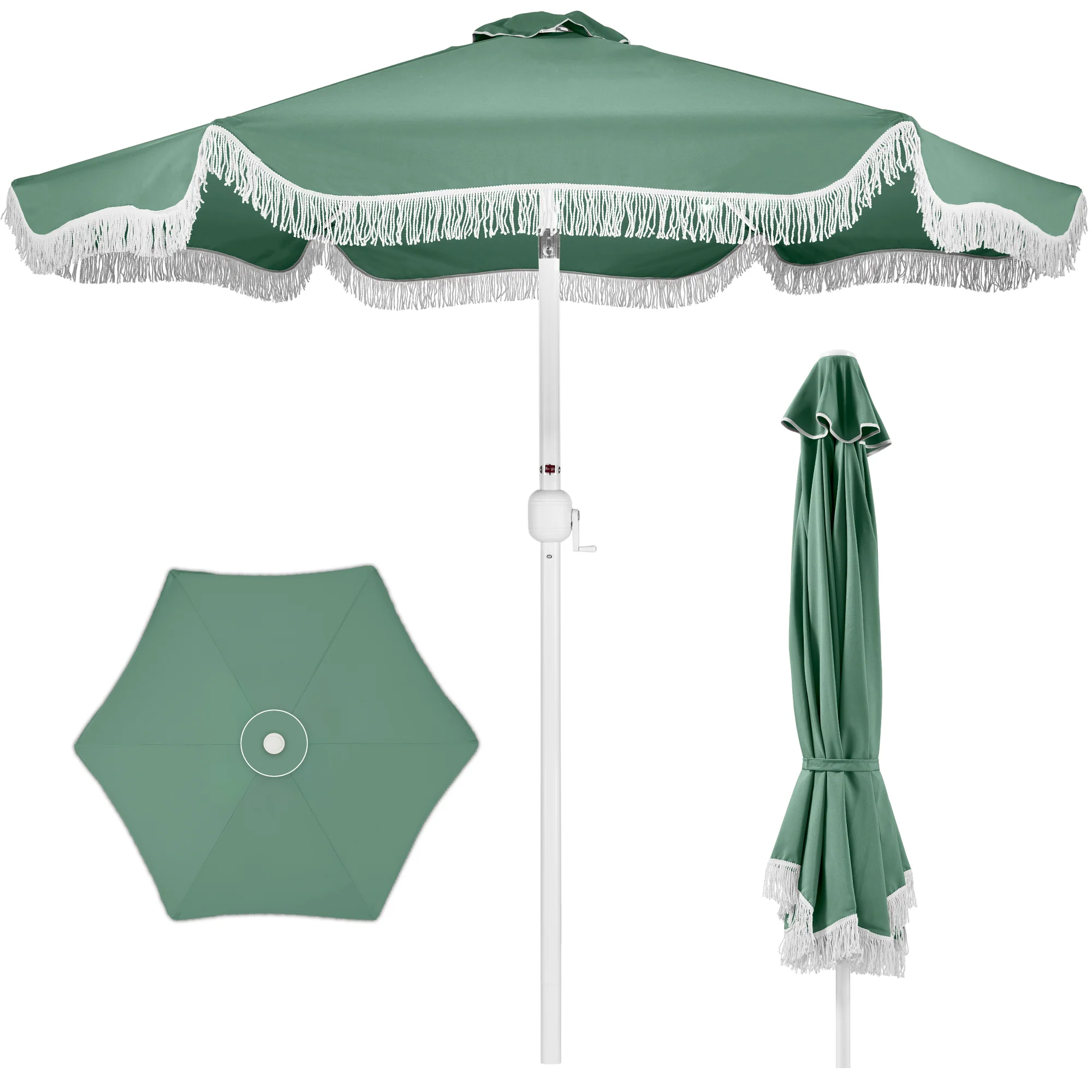 9ft Boho Fringe Umbrella Tilt, UPF50+, Steel Pole - Image 19