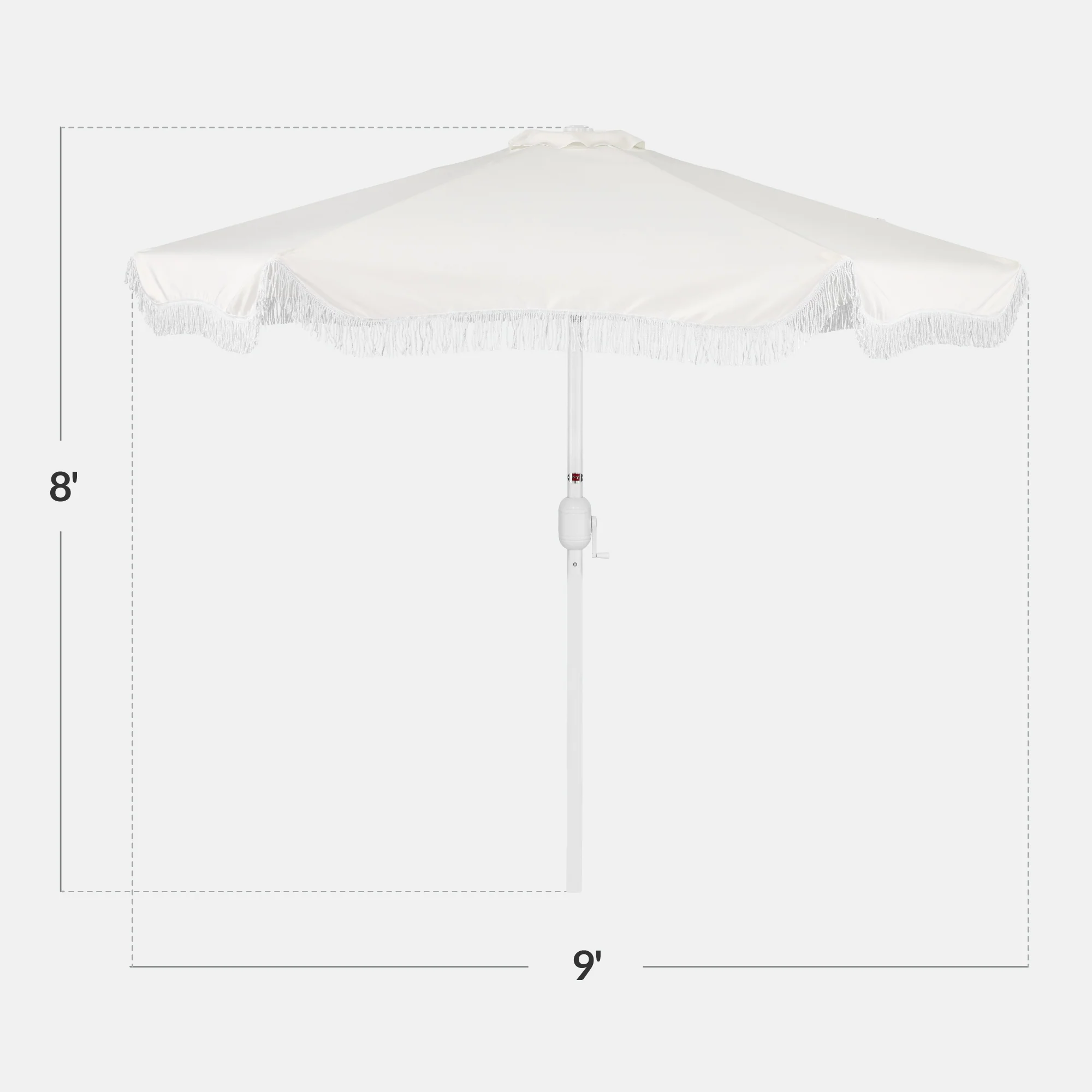 9ft Boho Fringe Umbrella Tilt, UPF50+, Steel Pole - Image 2