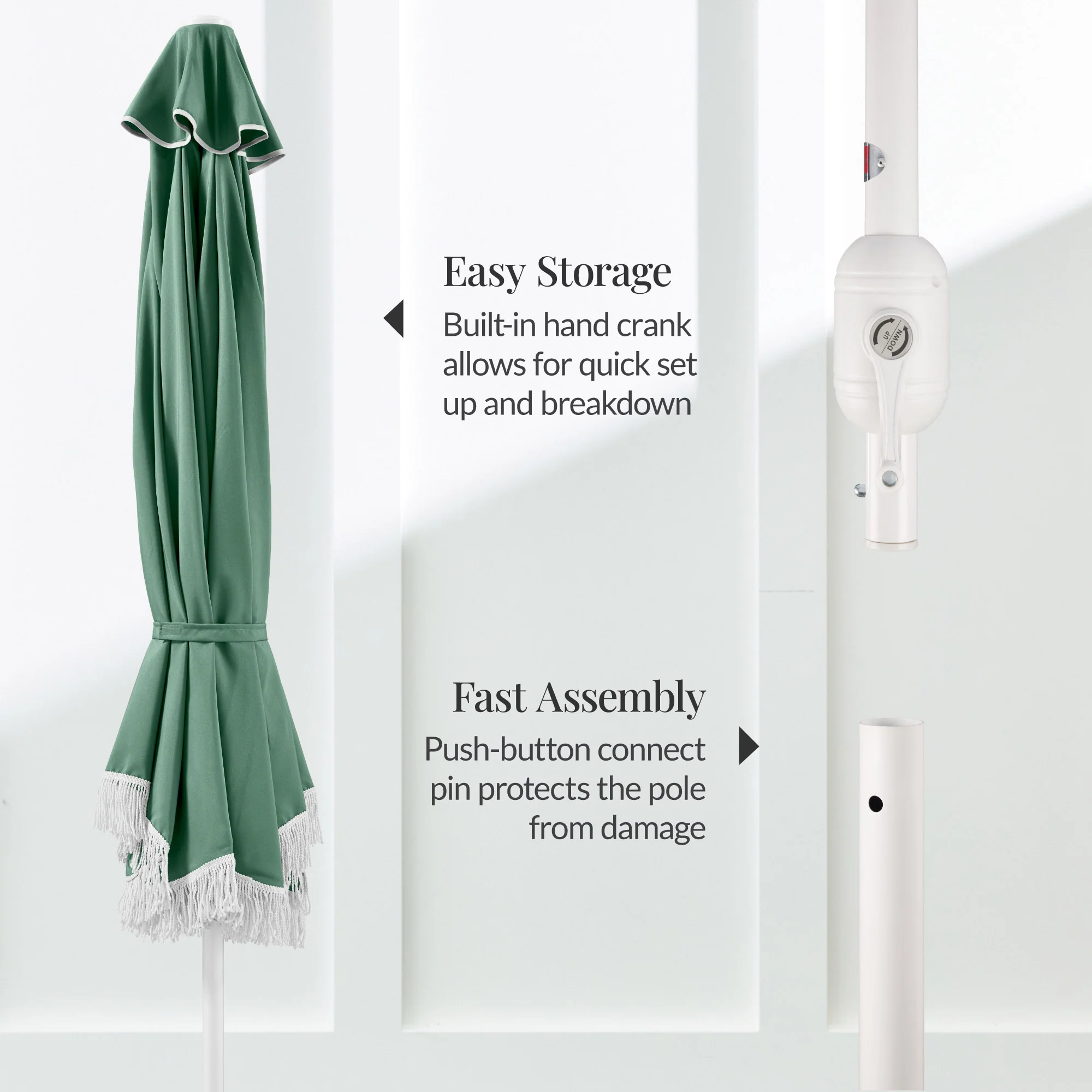 9ft Boho Fringe Umbrella Tilt, UPF50+, Steel Pole - Image 24