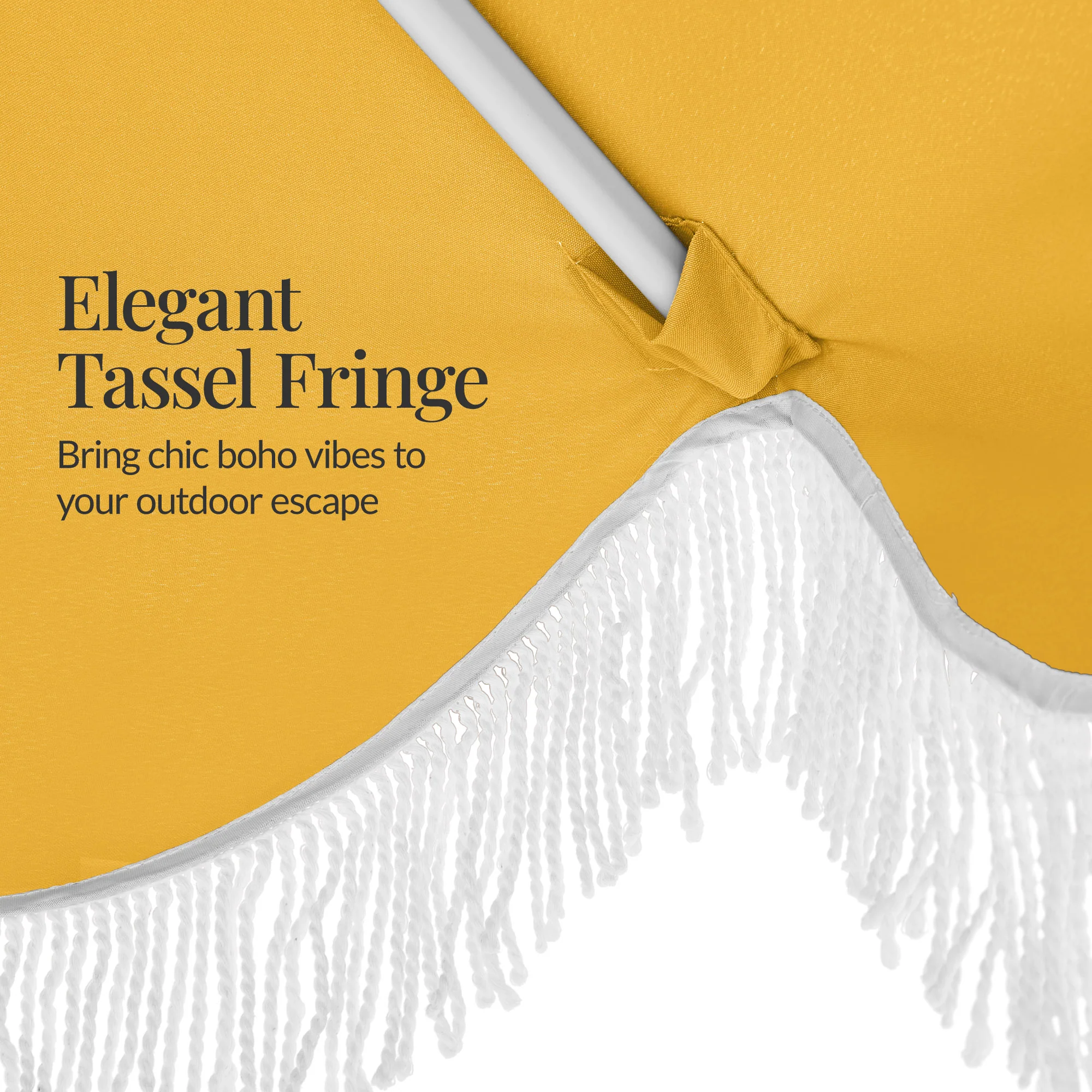 9ft Boho Fringe Umbrella Tilt, UPF50+, Steel Pole - Image 57