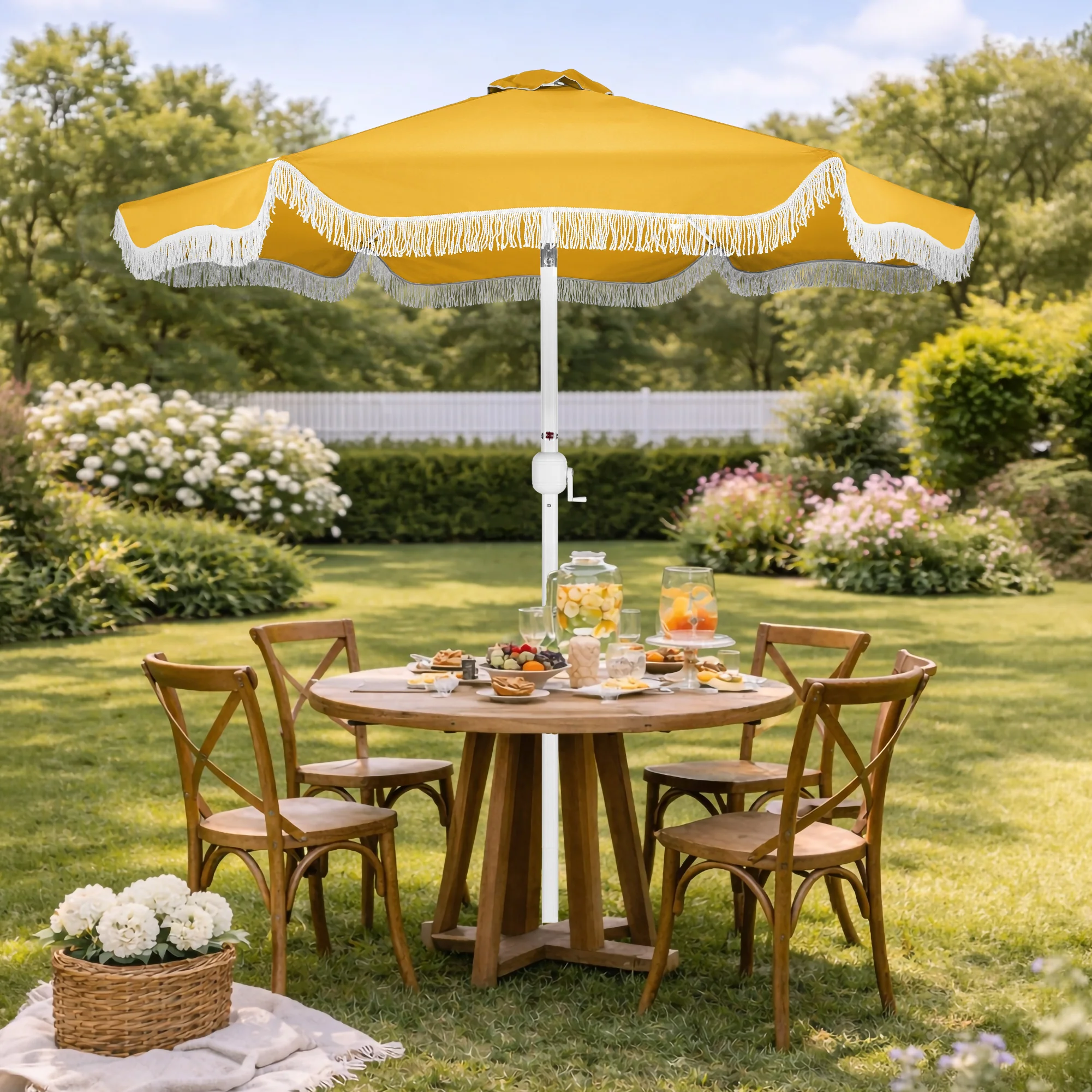 9ft Boho Fringe Umbrella Tilt, UPF50+, Steel Pole - Image 63