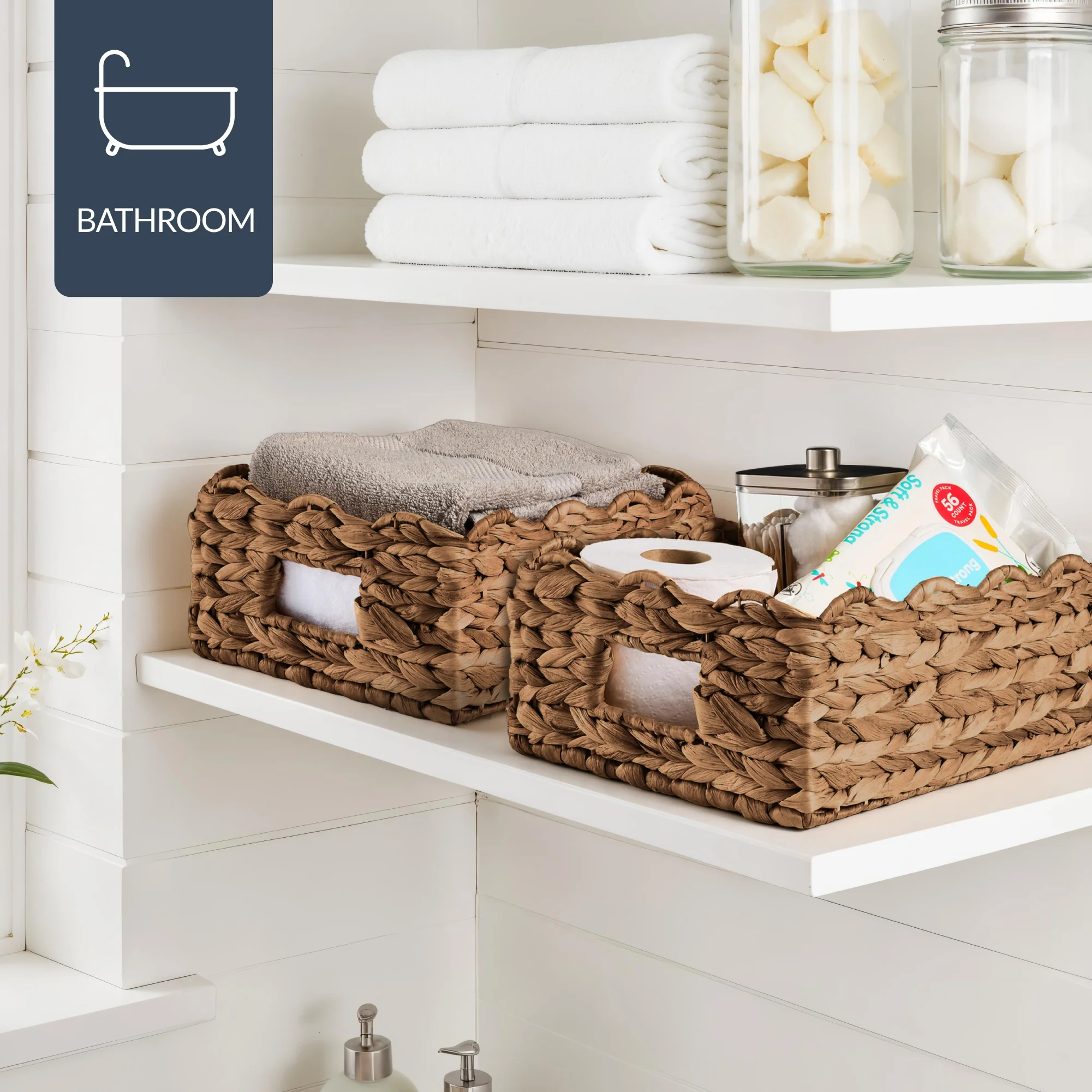 9x12 Scalloped Shelf Basket, Pantry Bins, 4 Pack - Image 21