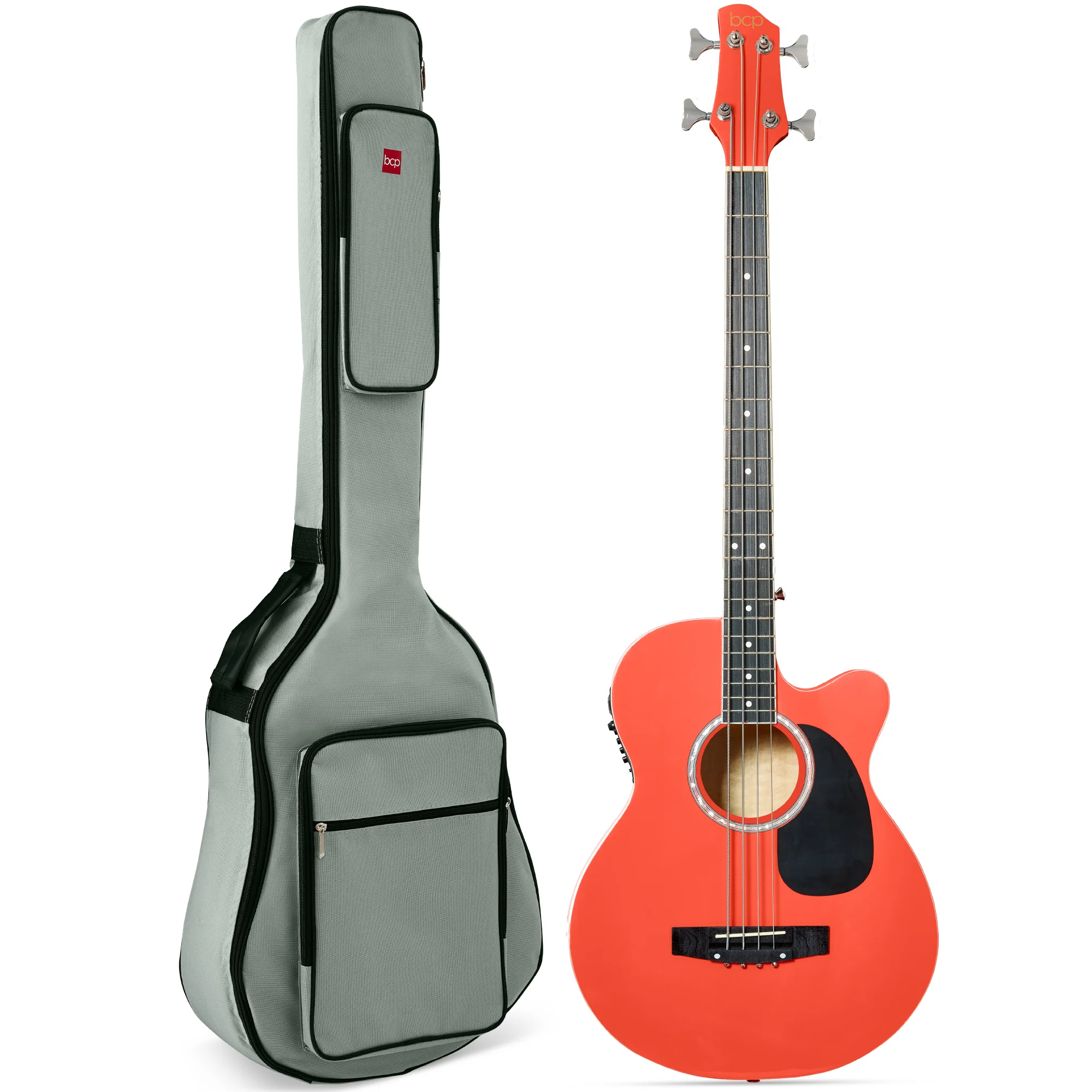 Acoustic Electric Bass Guitar w/ Equalizer, Truss Rod, Padded Gig Bag - Image 22