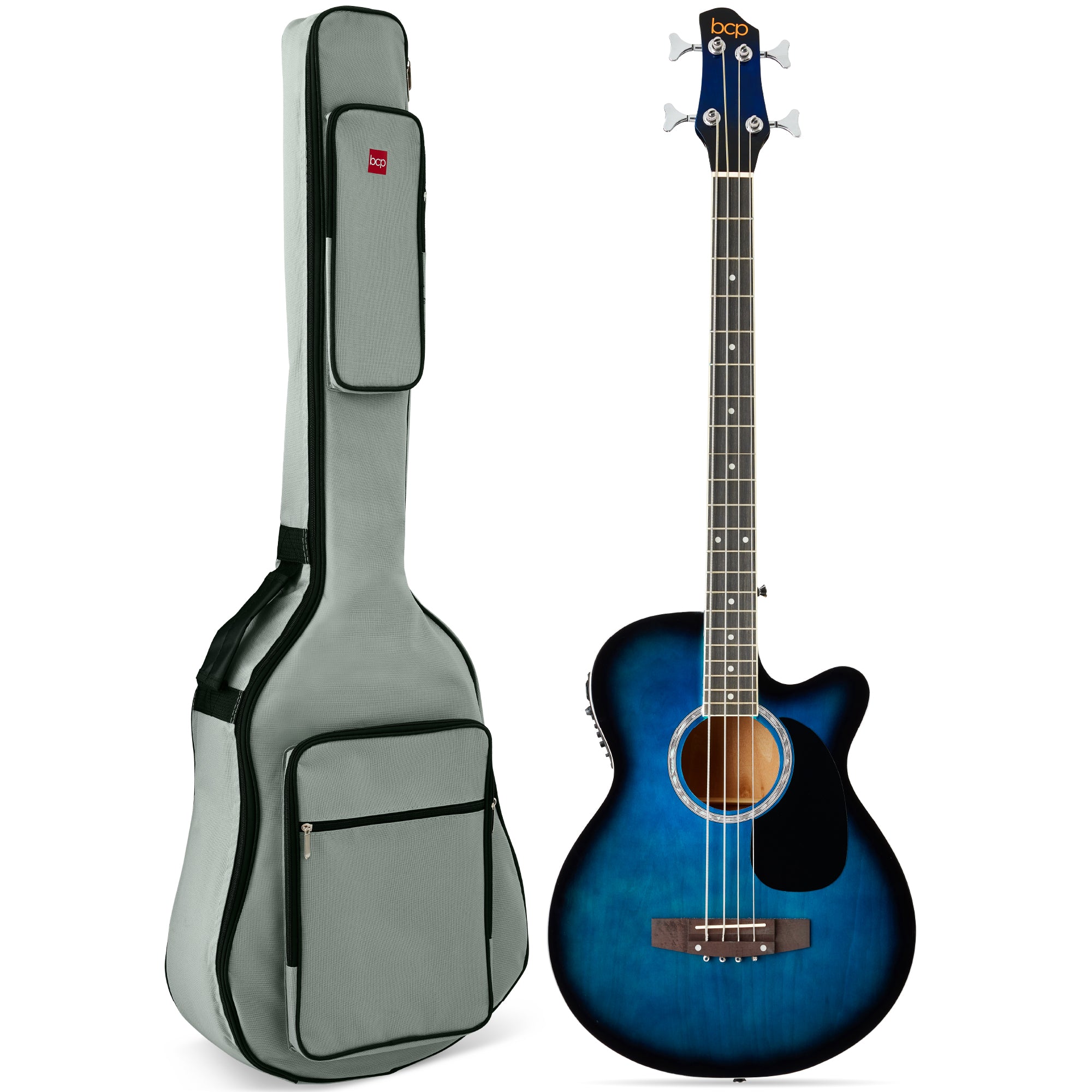 Acoustic Electric Bass Guitar w/ Equalizer, Truss Rod, Padded Gig Bag - Image 29