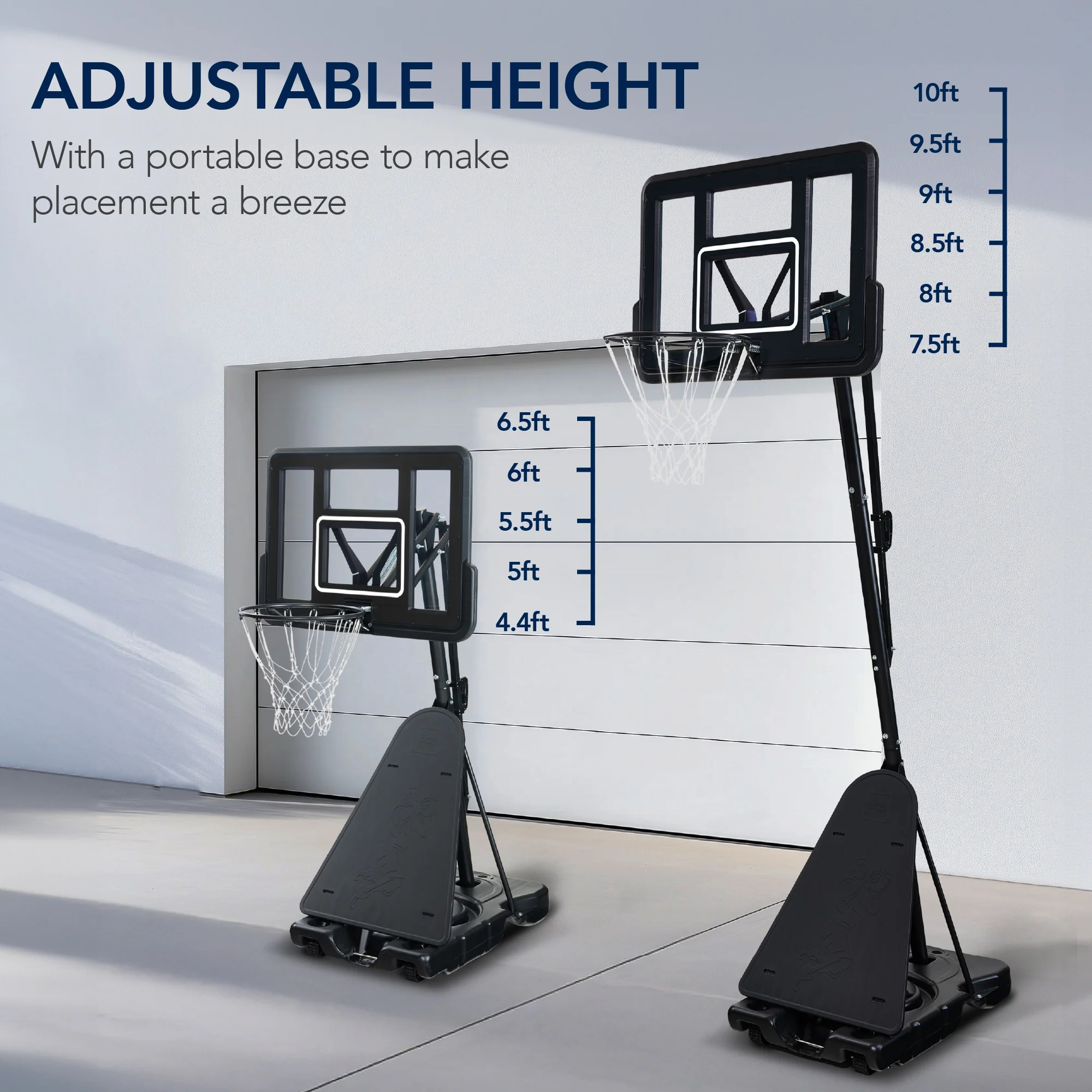 Adjustable 4.4-10ft Basketball Hoop, w/ Shatterproof Backboard, Ball Return - Image 13